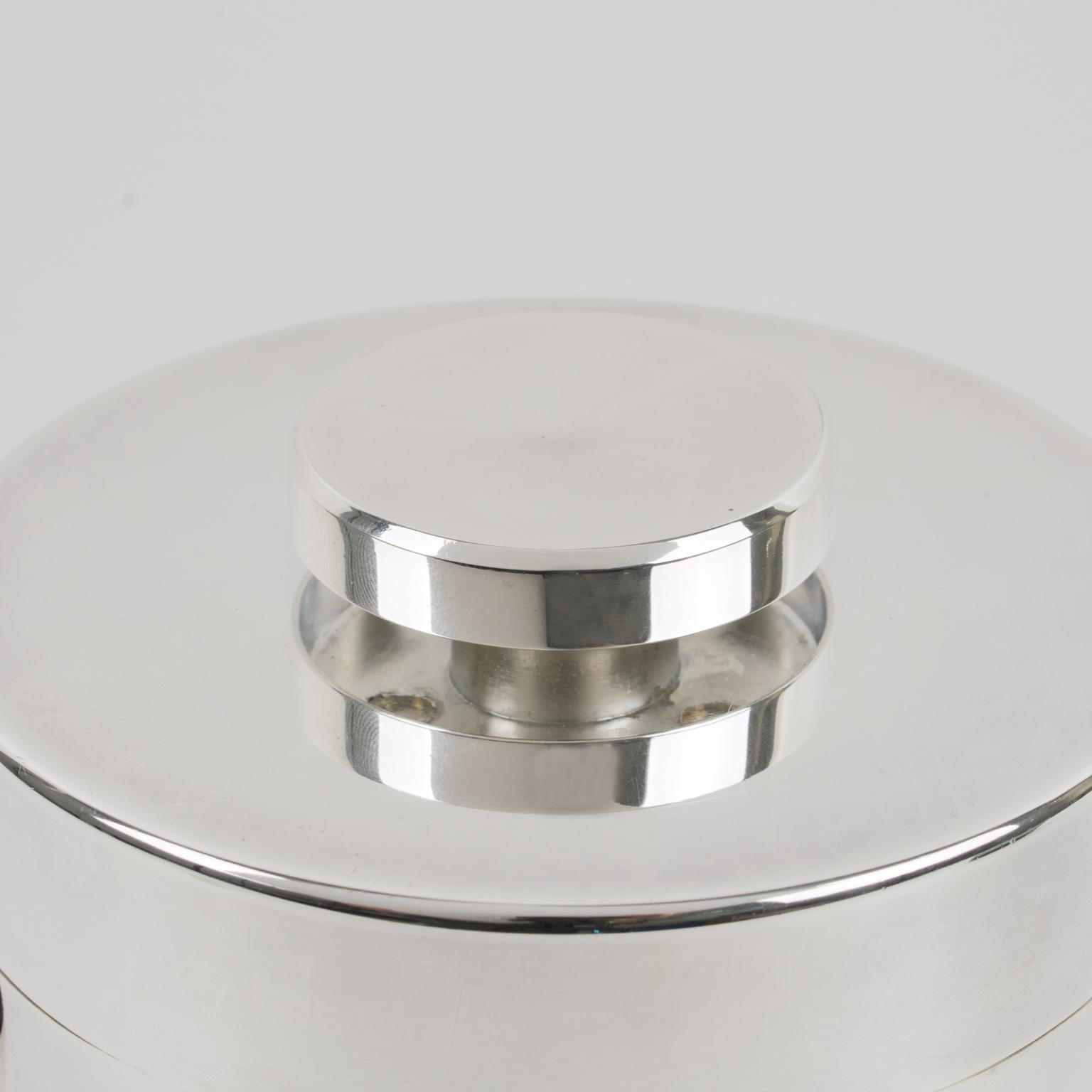 Lancel Modernist Silver Plate Ice Bucket Cooler, circa 1970 For Sale 4