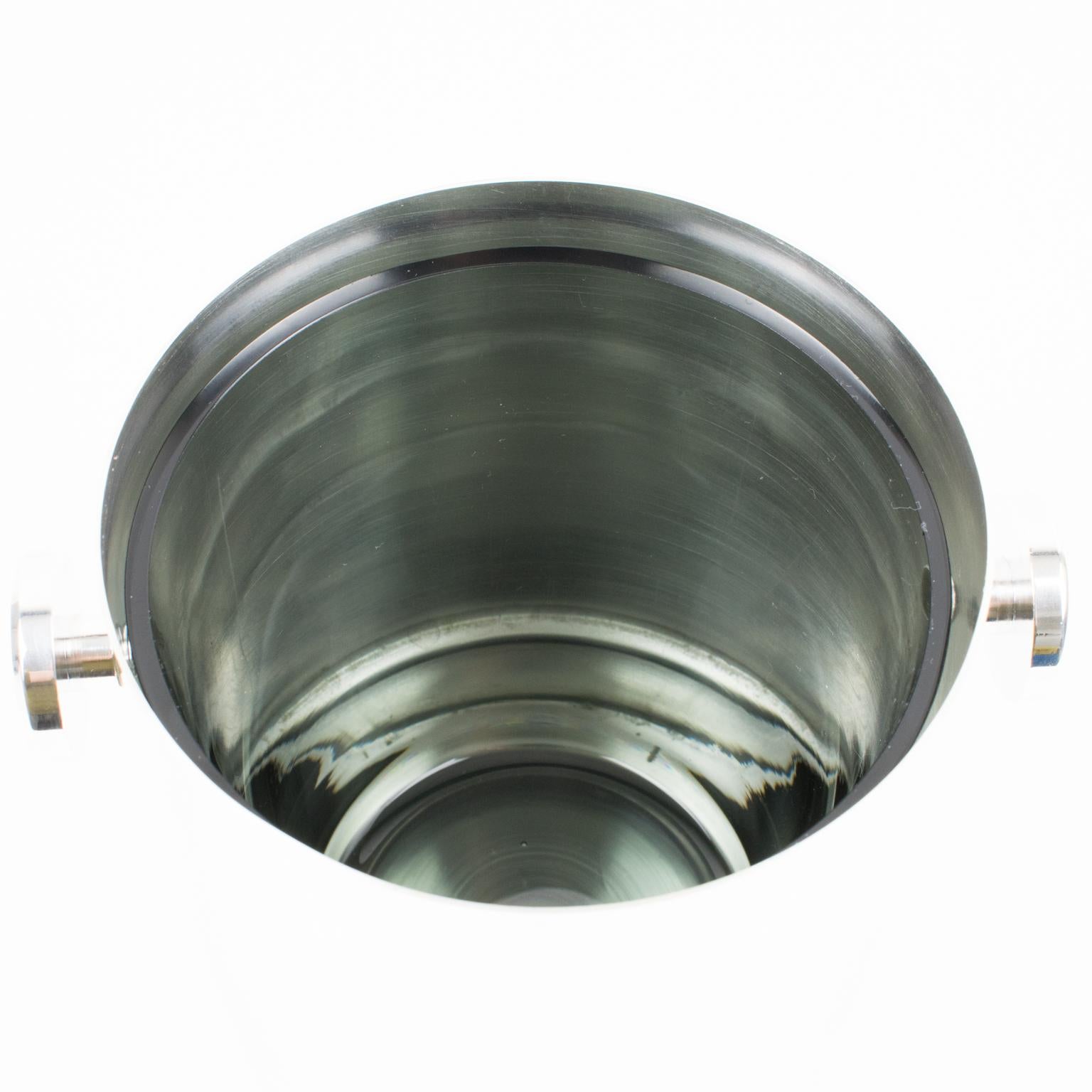 Lancel Modernist Silver Plate Ice Bucket Cooler, circa 1970 For Sale 5