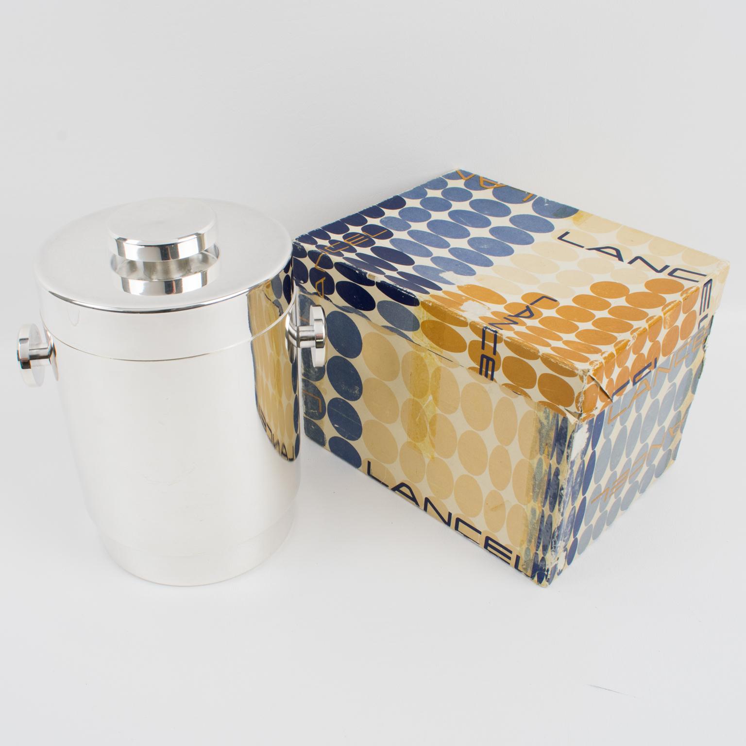 Lancel Modernist Silver Plate Ice Bucket Cooler, circa 1970 For Sale 6