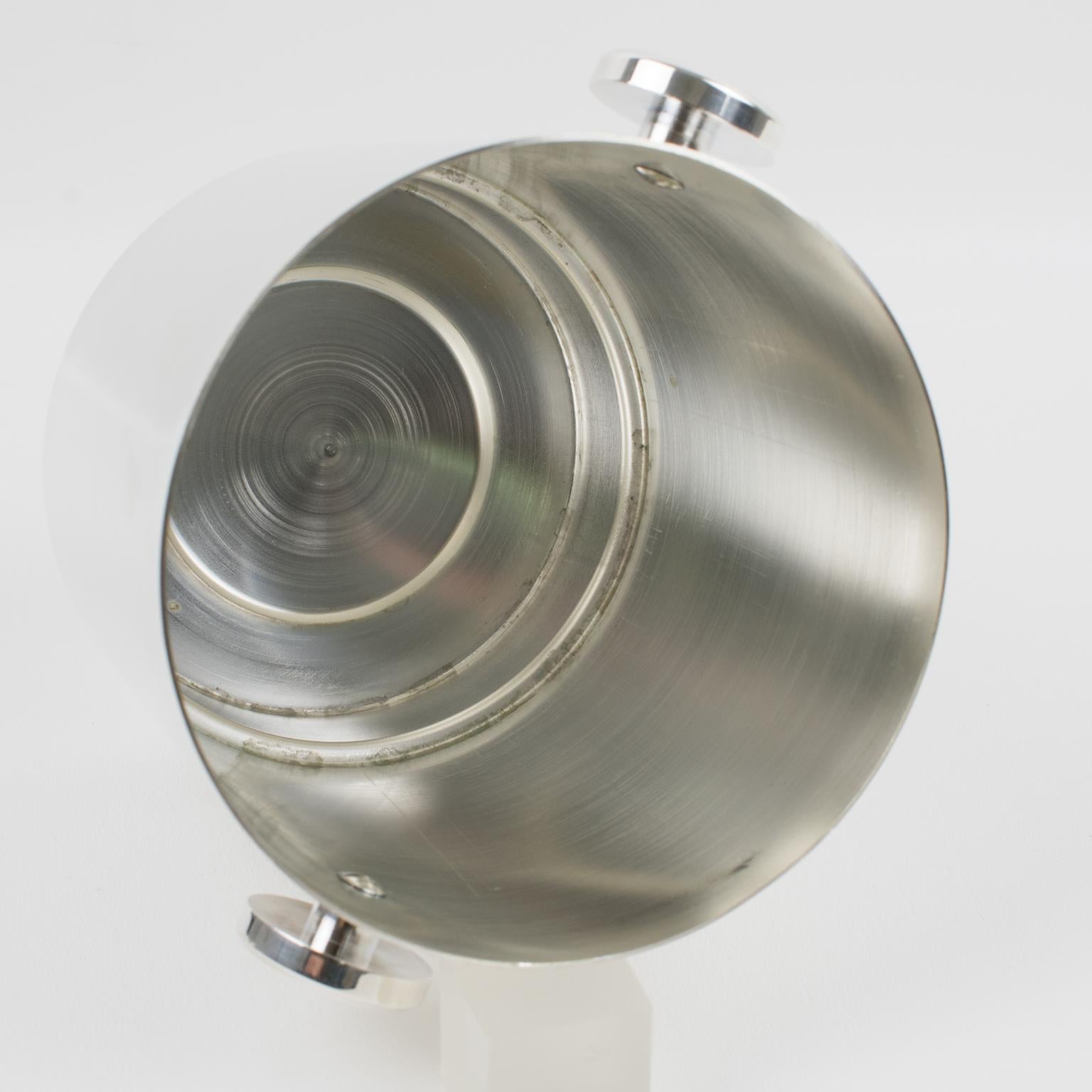Lancel Modernist Silver Plate Ice Bucket Cooler, circa 1970 For Sale 1