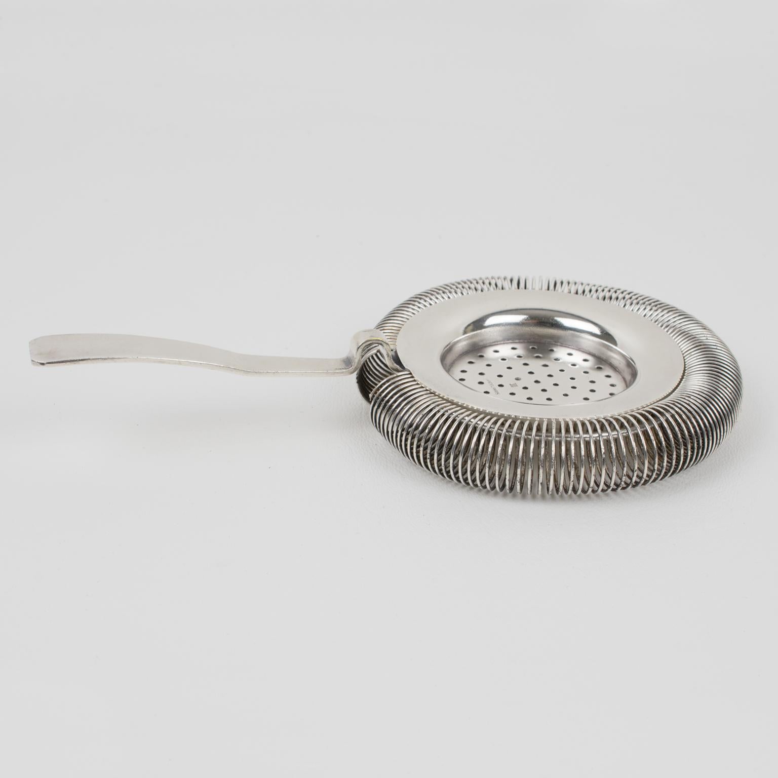 Lancel Paris Colador de Cóctel Plateado para Coctelera Boston finales del siglo XX en venta