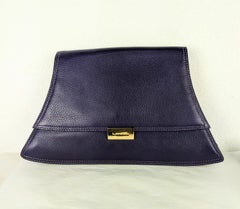 Lancel Purple Shaped Clutch