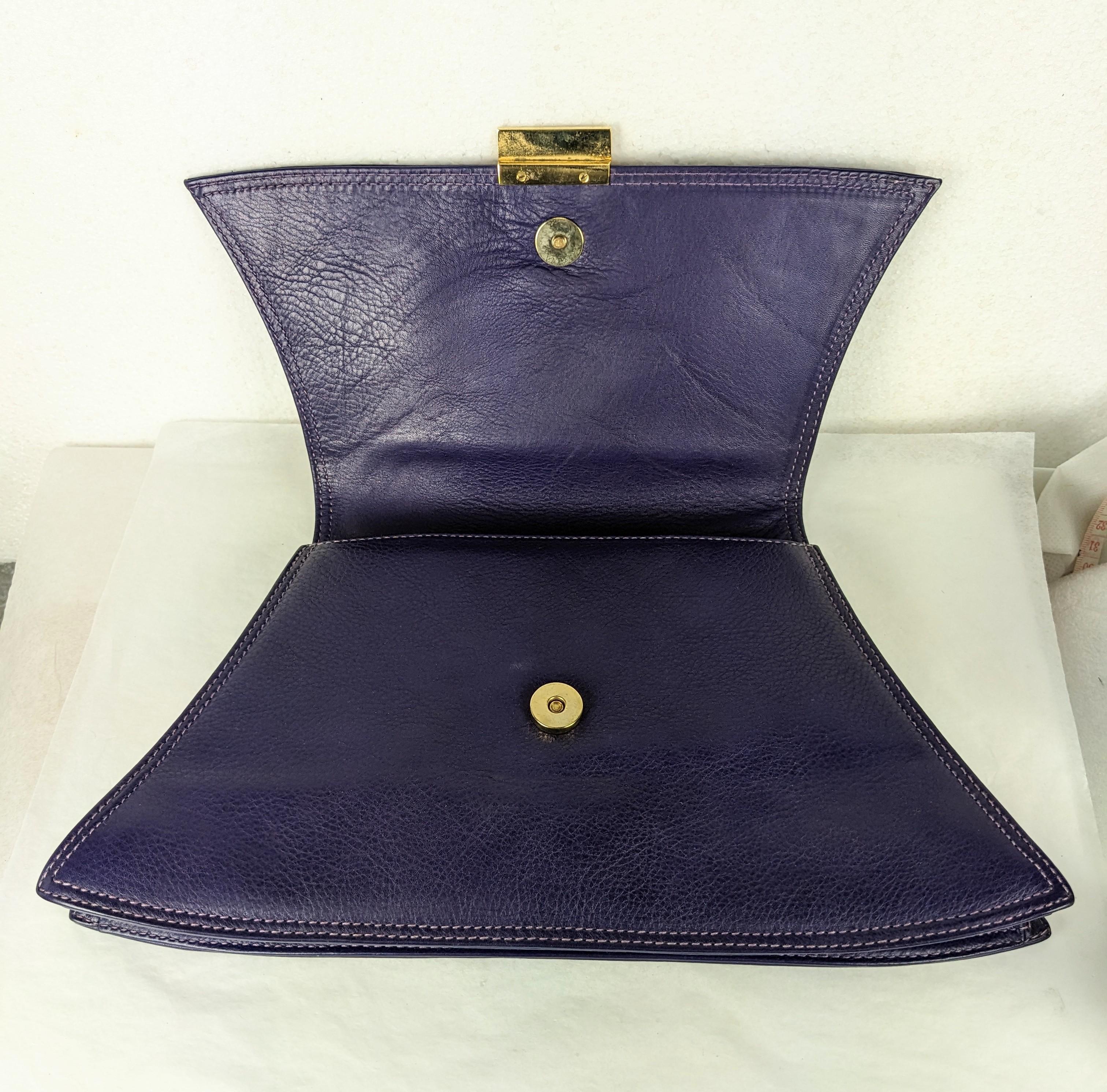 Women's Lancel Purple Shaped Clutch For Sale