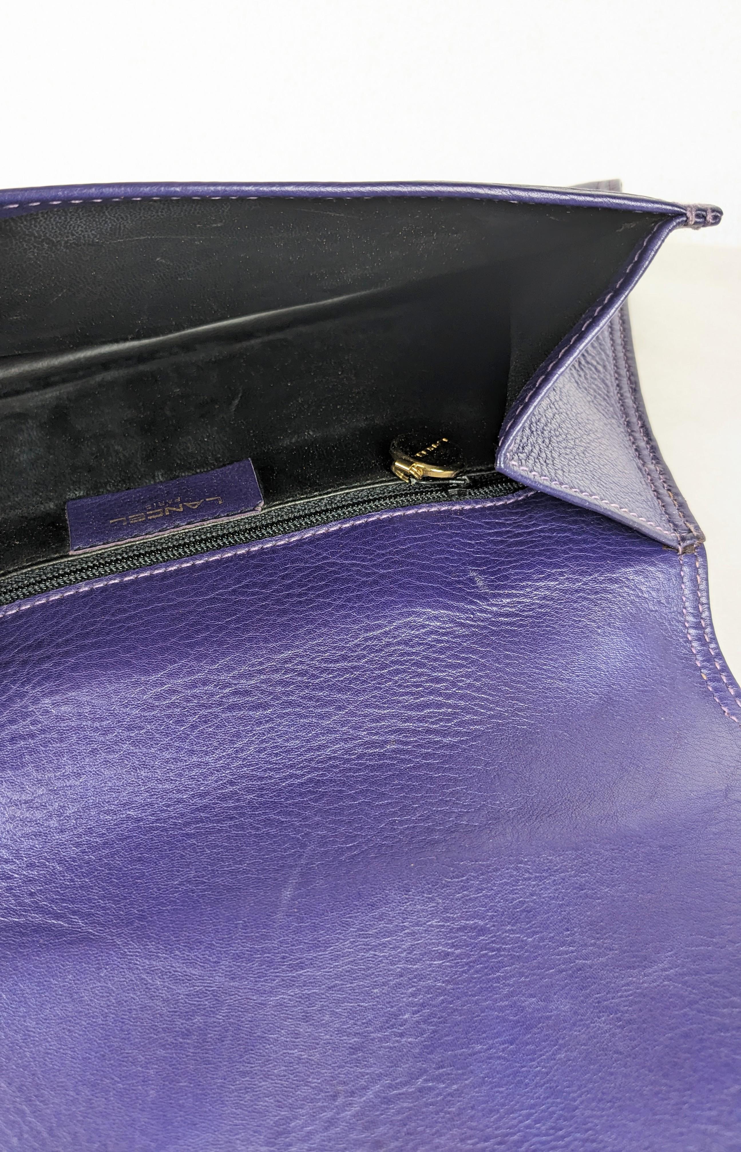 Lancel Purple Shaped Clutch For Sale 1