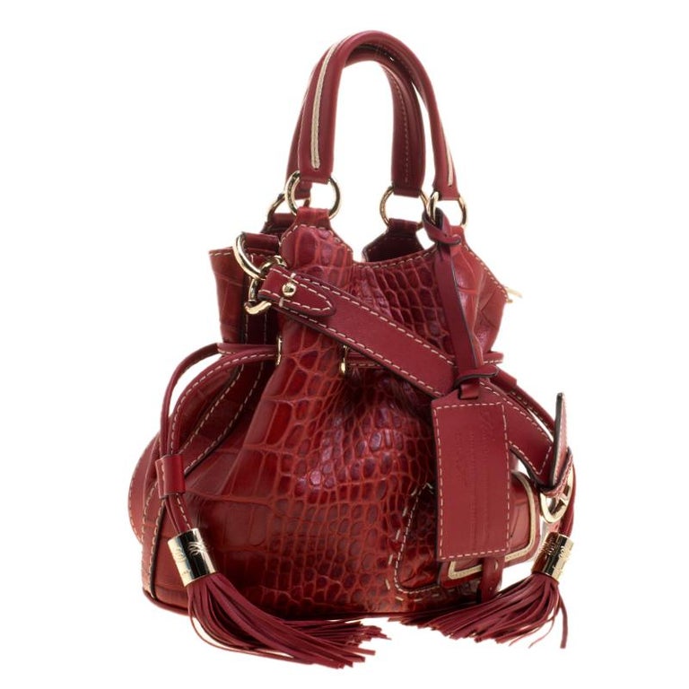 Lancel Red Croc Embossed Leather Small Premier Flirt Bucket Bag For Sale at  1stDibs | lancel premier flirt bucket bag, lancel sling bag price, lancel  bucket bag