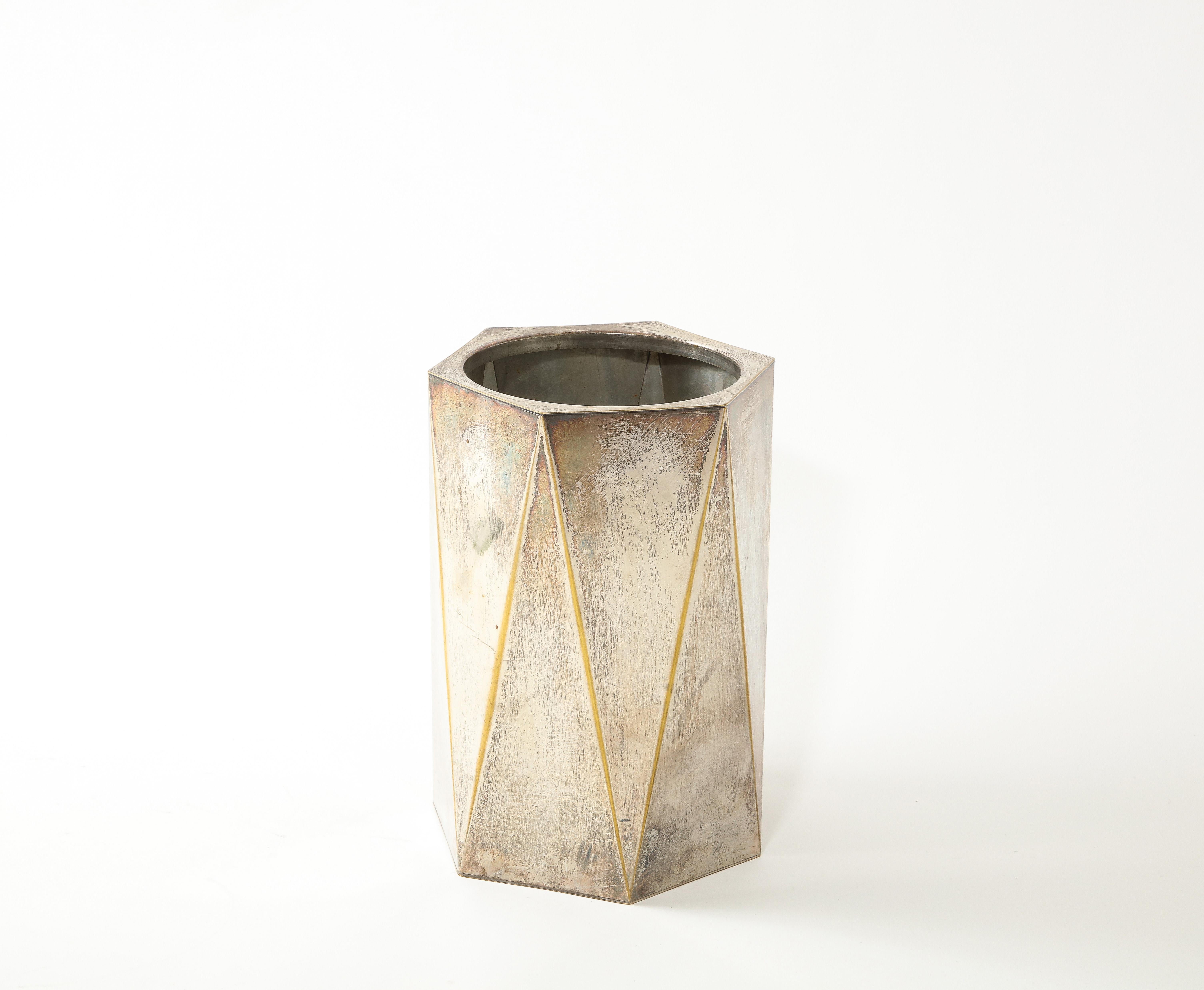 Versilberte Lancel-Vase, Frankreich, 1960er Jahre (Moderne) im Angebot