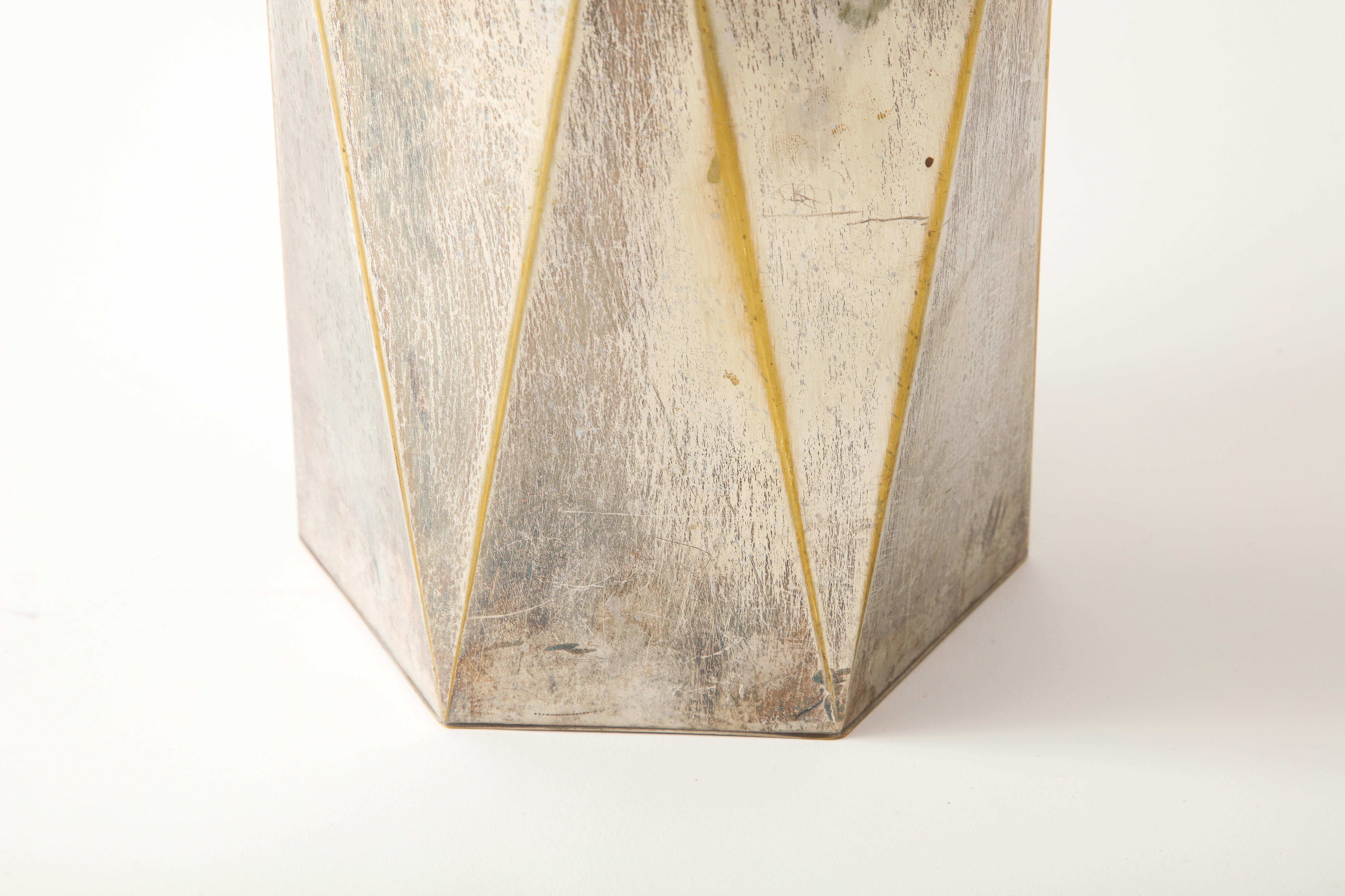 Vase Lancel en métal argenté, France, années 1960 Bon état - En vente à New York, NY