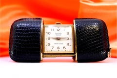 Lancel travel watch with leather case and mechanical system patented in the USA