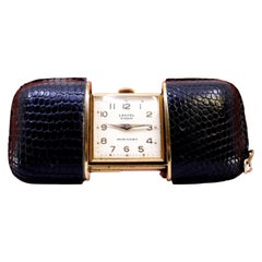 Lancel travel watch with leather case and mechanical system patented in the USA