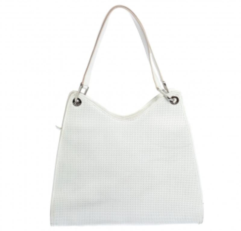 Lancel White Leather Shoulder Bag For Sale 1