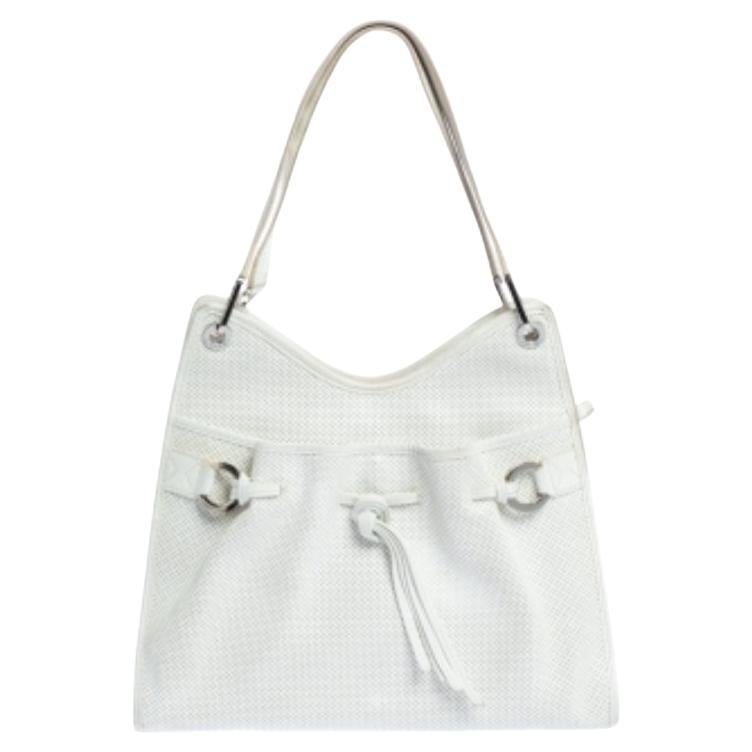 Lancel White Leather Shoulder Bag For Sale