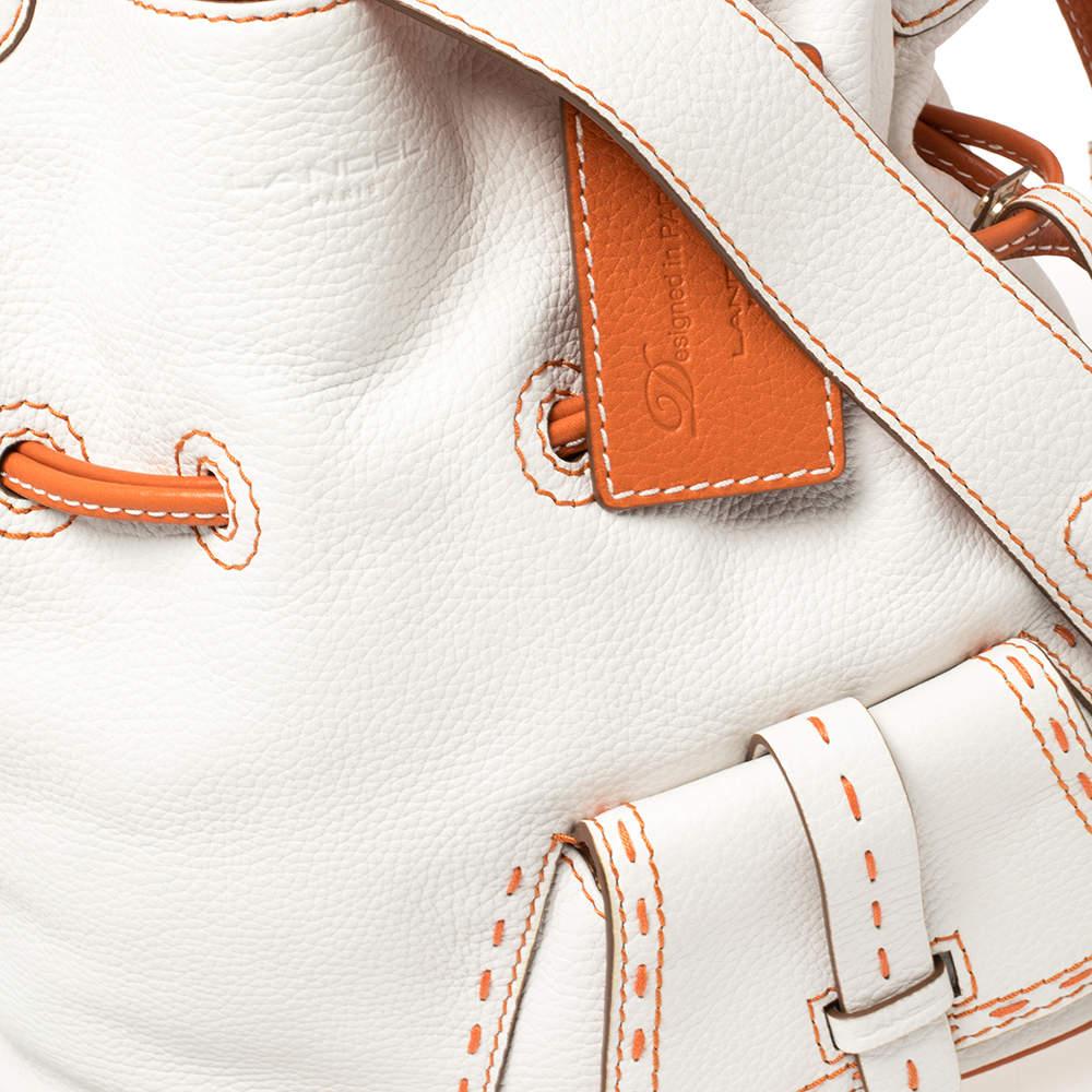 Lancel White/Orange Leather Premiere Flirt Bucket Bag 1