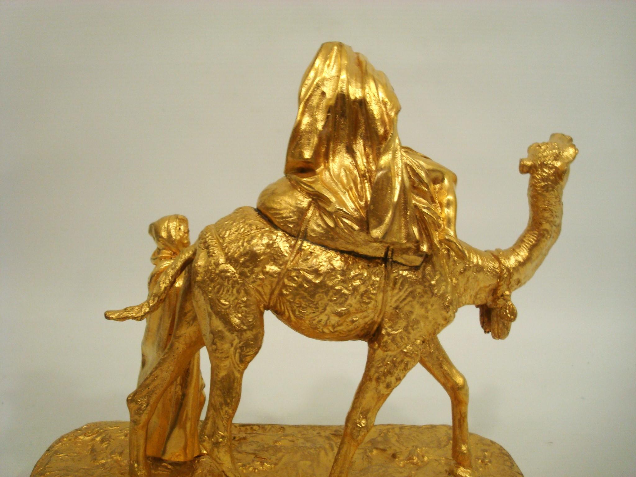 Lanceray, Eugeny Gilt Bronze Sculpture of a Woman over a Camel 1883 4