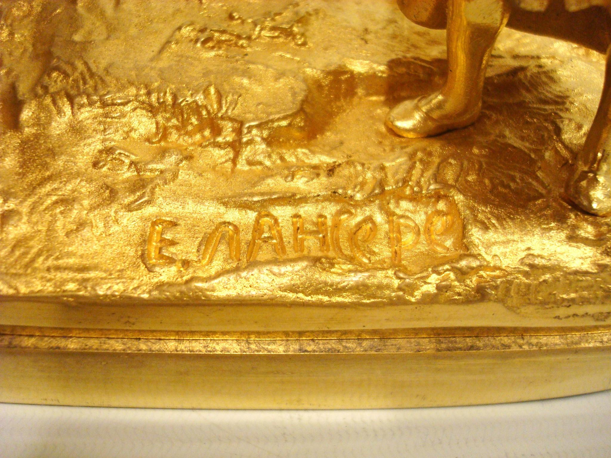 Lanceray, Eugeny Gilt Bronze Sculpture of a Woman over a Camel 1883 7