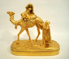 Lanceray, Eugeny Gilt Bronze Sculpture of a Woman over a Camel 1883