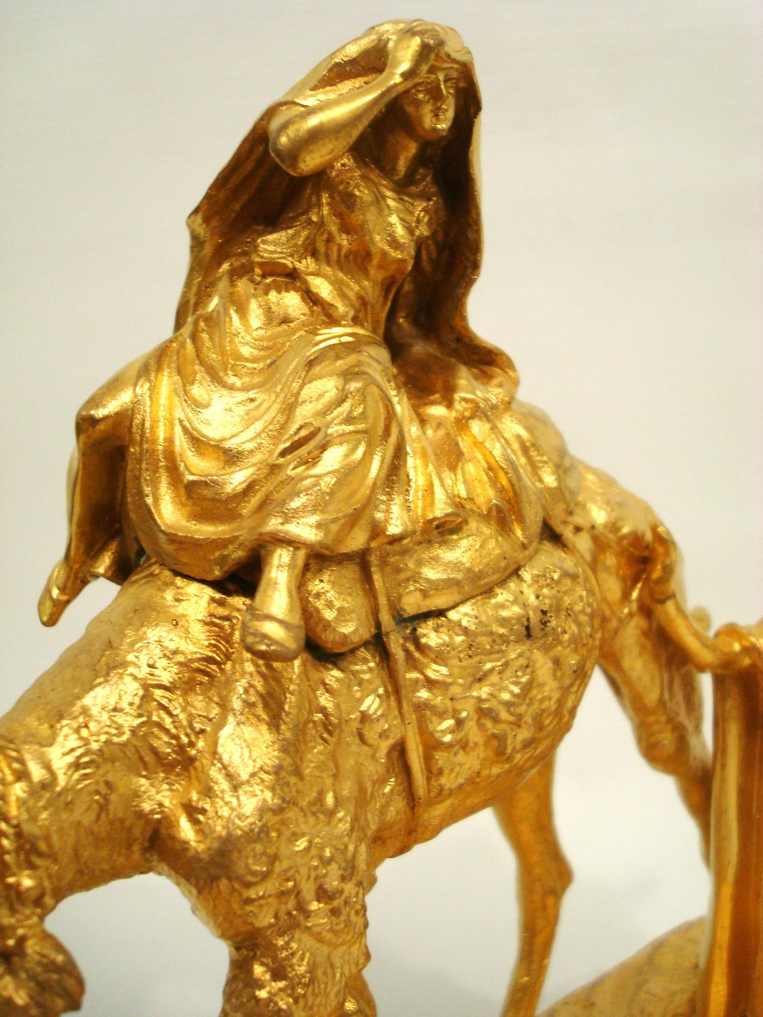 Lanceray, Eugeny Gilt Bronze Sculpture of a Woman over a Camel 1883 1