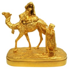 Lanceray, Eugeny Gilt Bronze Sculpture of a Woman over a Camel 1883