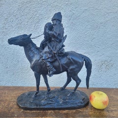 Lanceray, The Cossack's Farewell, Signed Bronze, Late 19th Century