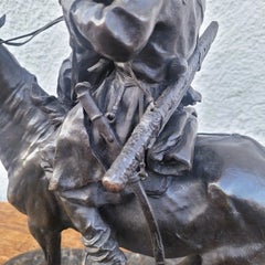 Lanceray, Der Abschied des Kosaken, signierte Bronze, Ende 19.