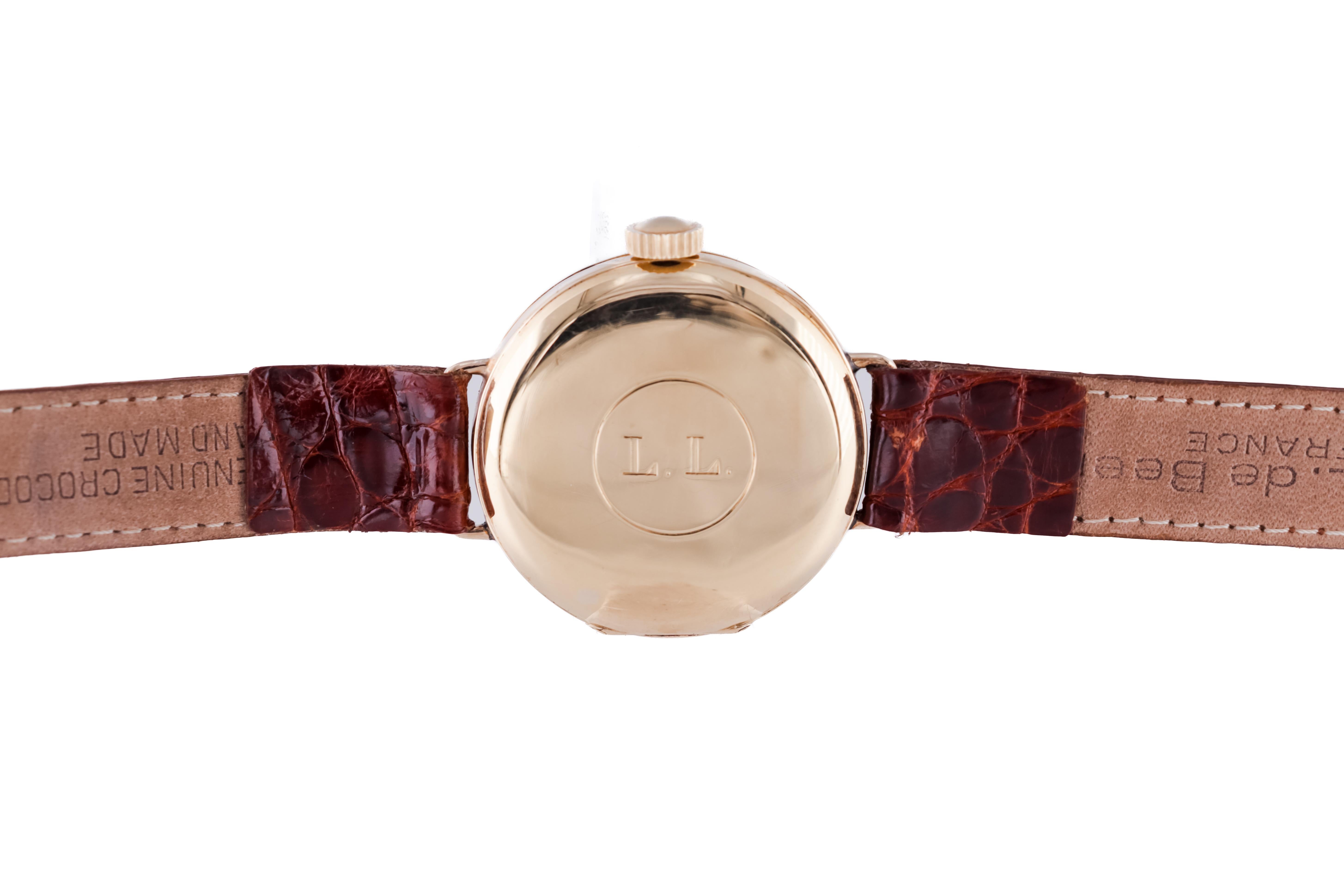 Lancet 18 Kt Yellow Gold Campaign with Kiln Fired Enamel Dial Trench Style 1915 4