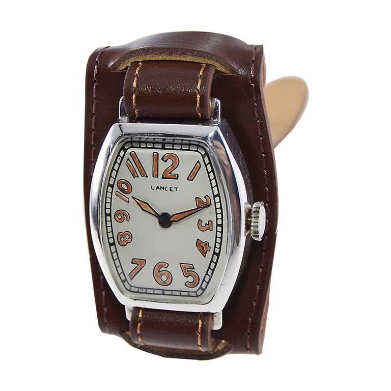 Lancet Sterling Silver Early Military Style with Kiln Fired Enamel Print 1915 For Sale at 1stDibs