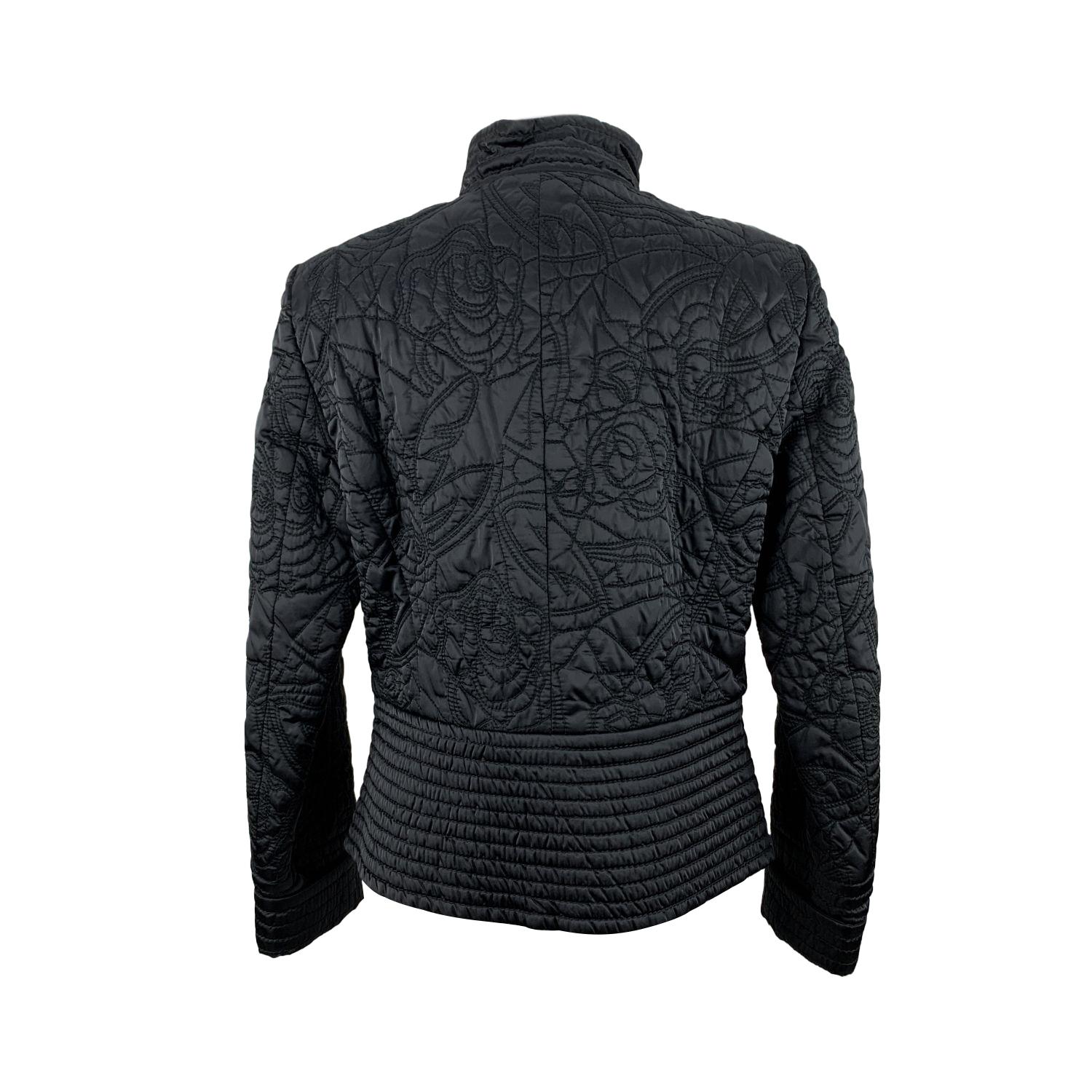 Lancetti black quilted jacket. Made in black nylon with an allover floral quilting. Light padding. Asymmetric button closure on the front. Composition: 100% Nylon. Size: 44 IT (it should correspond to a MEDIUM size)

Details

MATERIAL: Nylon

COLOR: