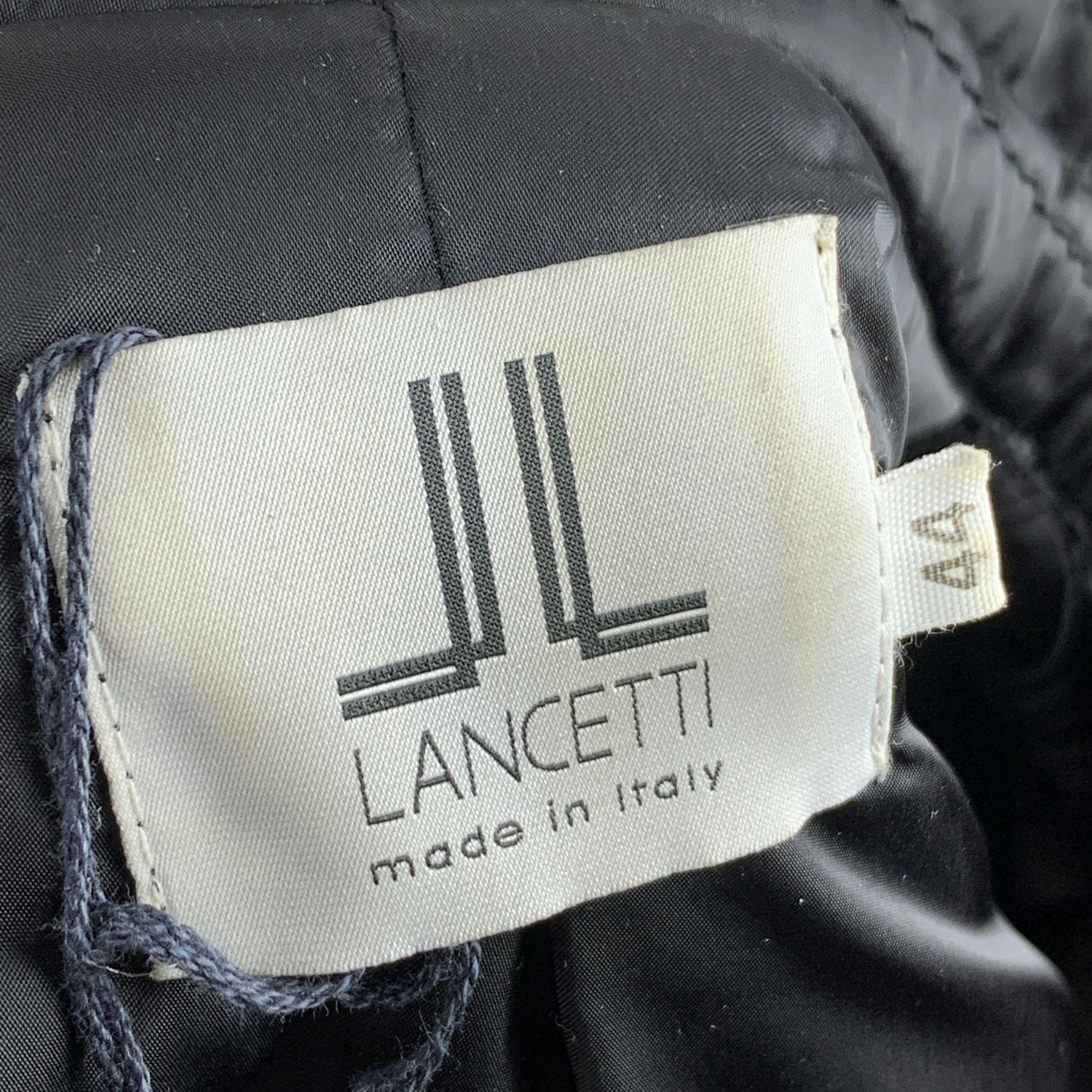 Women's Lancetti Black Nylon Quilted Light Padded Jacket Size 44 IT