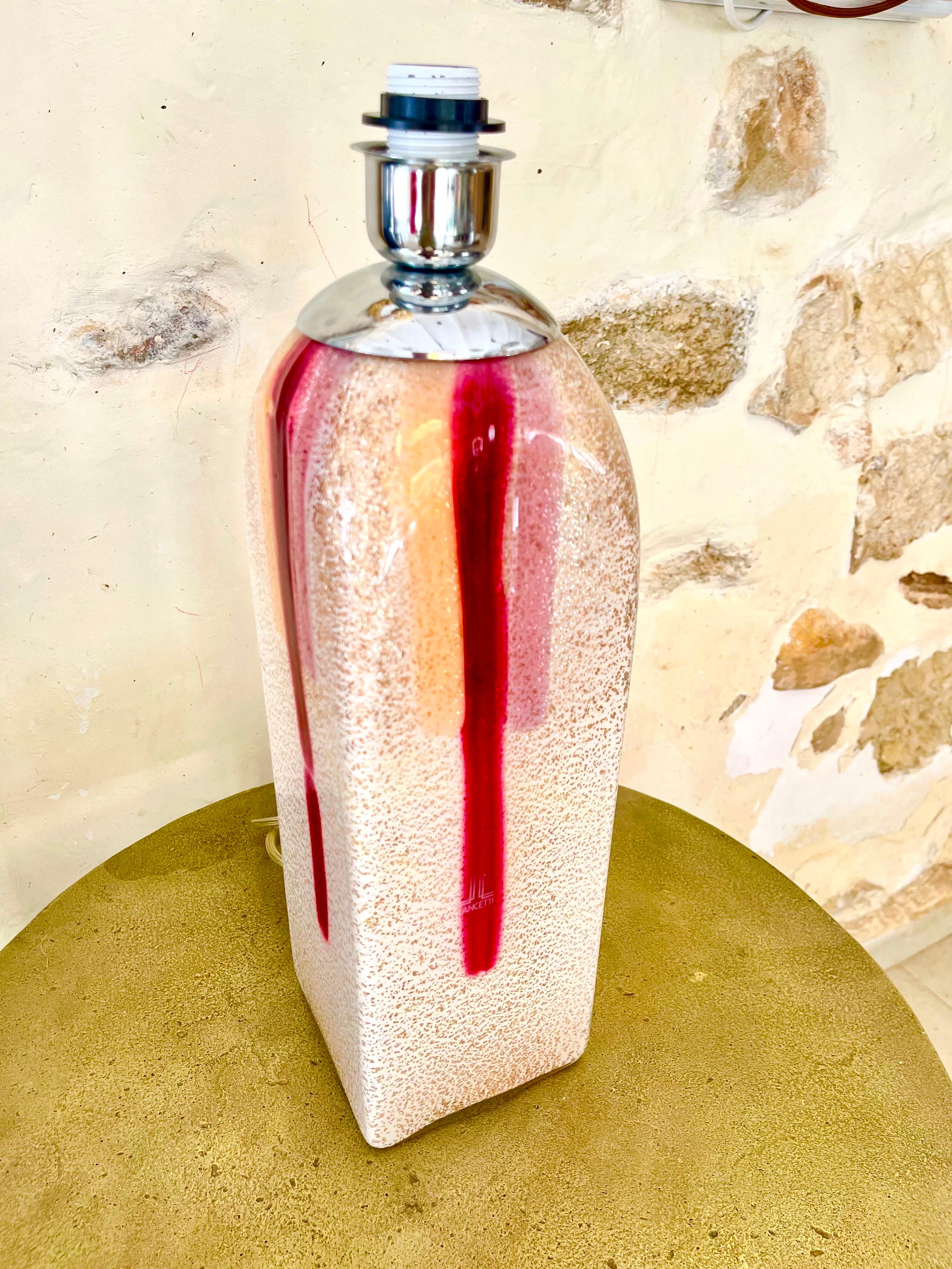 Lancetti Milano Tischlampe Modernist Murano Glas , 1980er Jahre (Ende des 20. Jahrhunderts) im Angebot