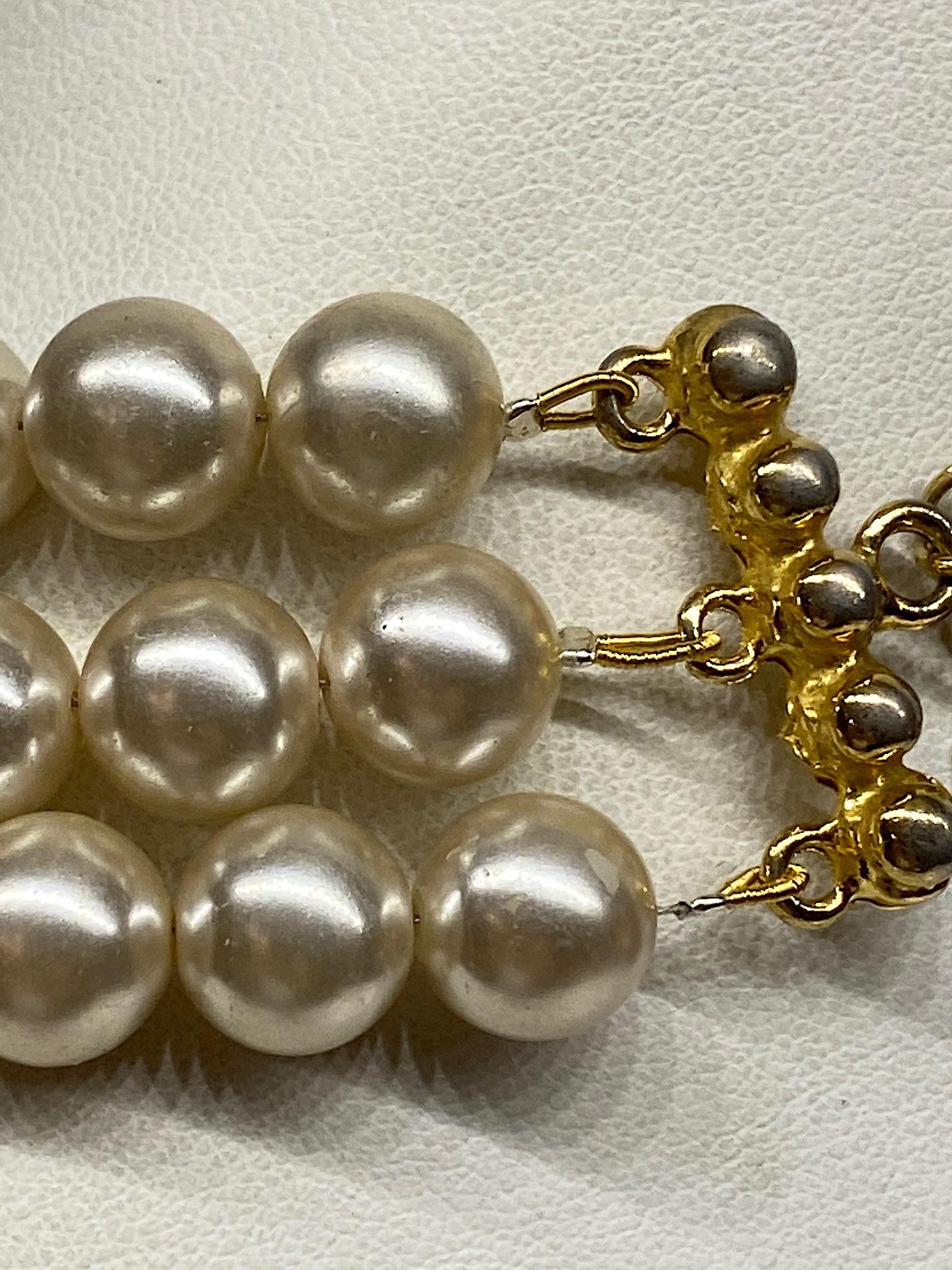 Lancetti of Italy 1980s Pearl and Rhinestone Necklace & Earrings 6