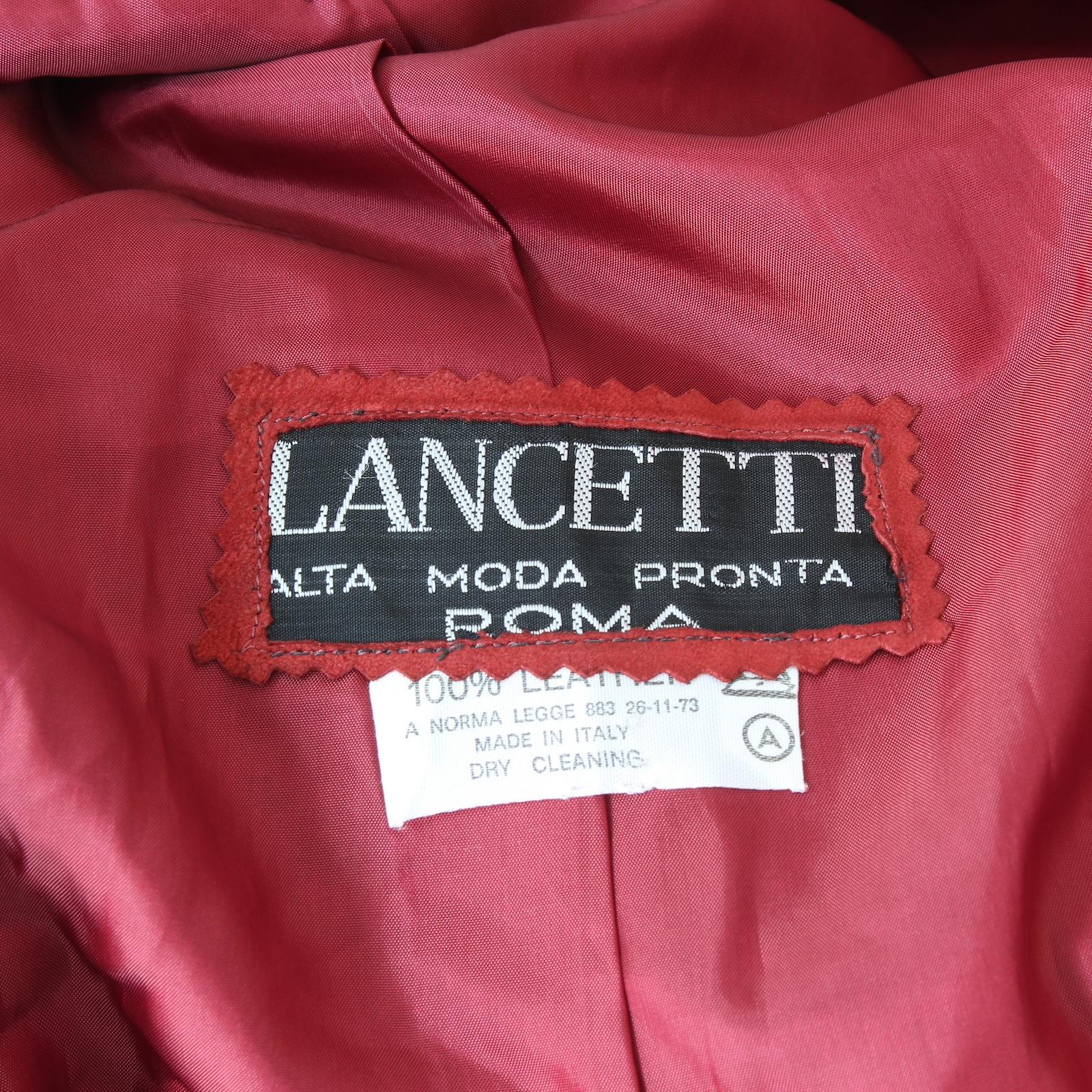 Lancetti Red Leather Paisley Jacket Blazer 1980s For Sale 2