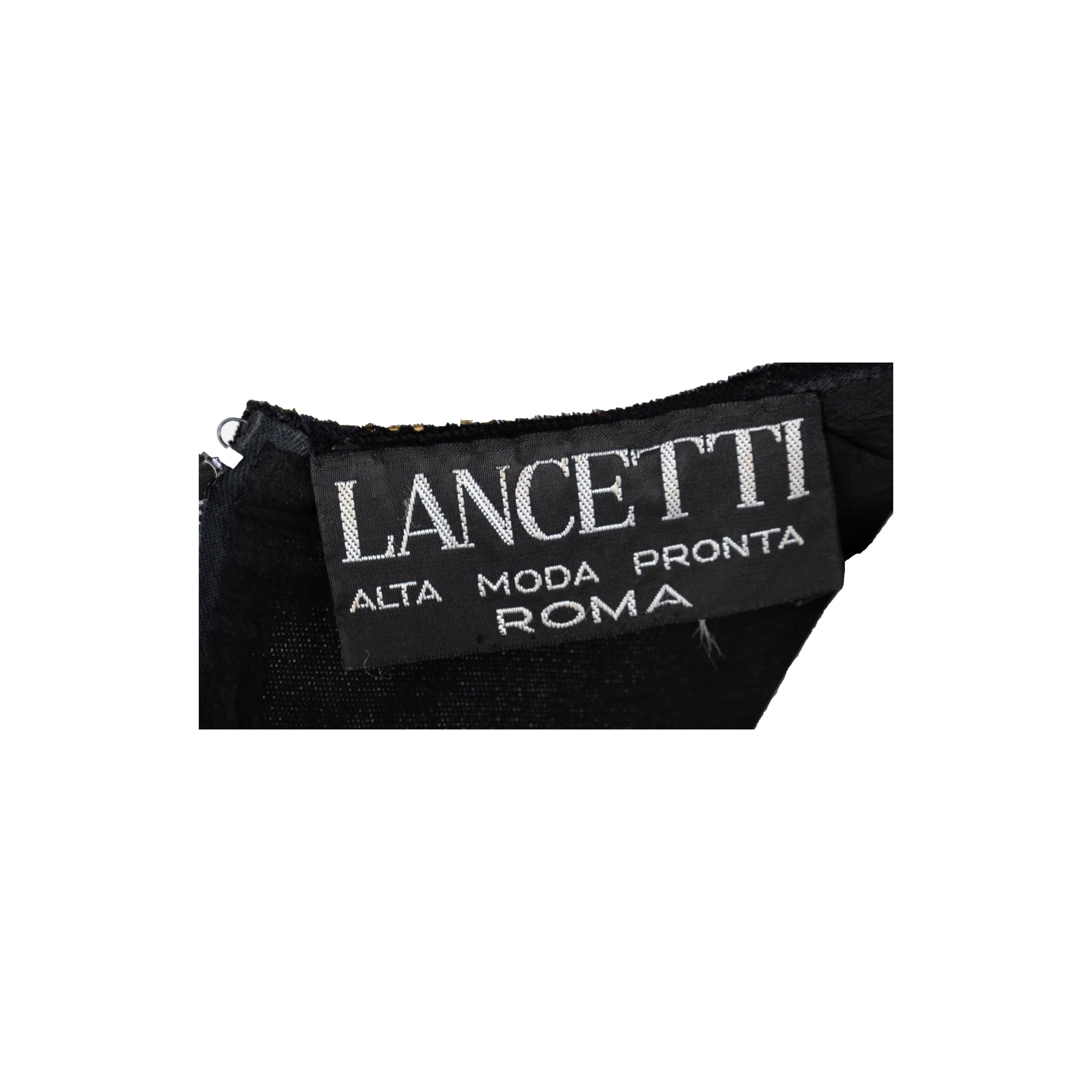 Women's Lancetti Vintage Shimmer and Velvet Dress - '90s For Sale