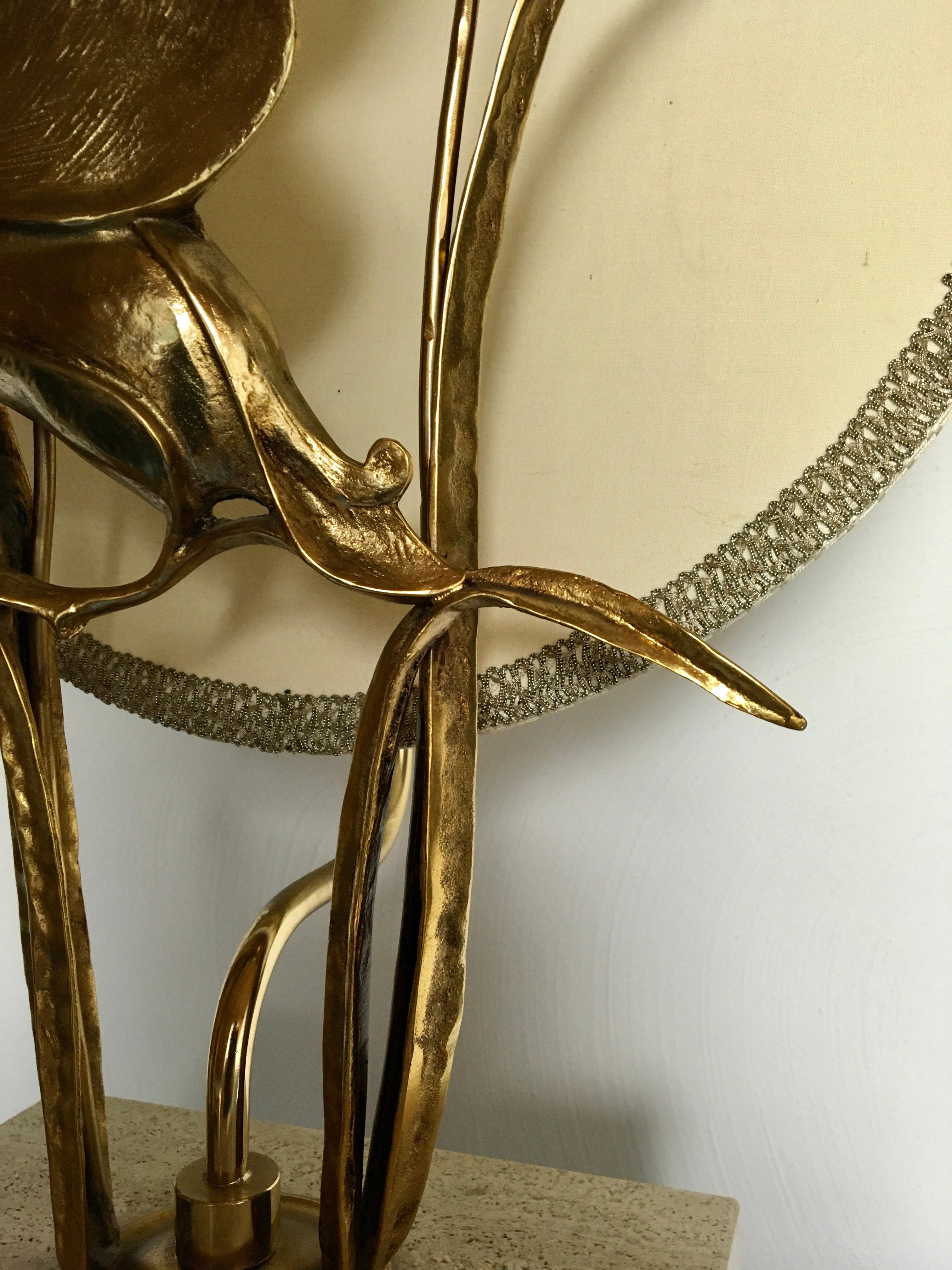 20th Century Lancia Table Lamp with flying Birds in sunset For Sale
