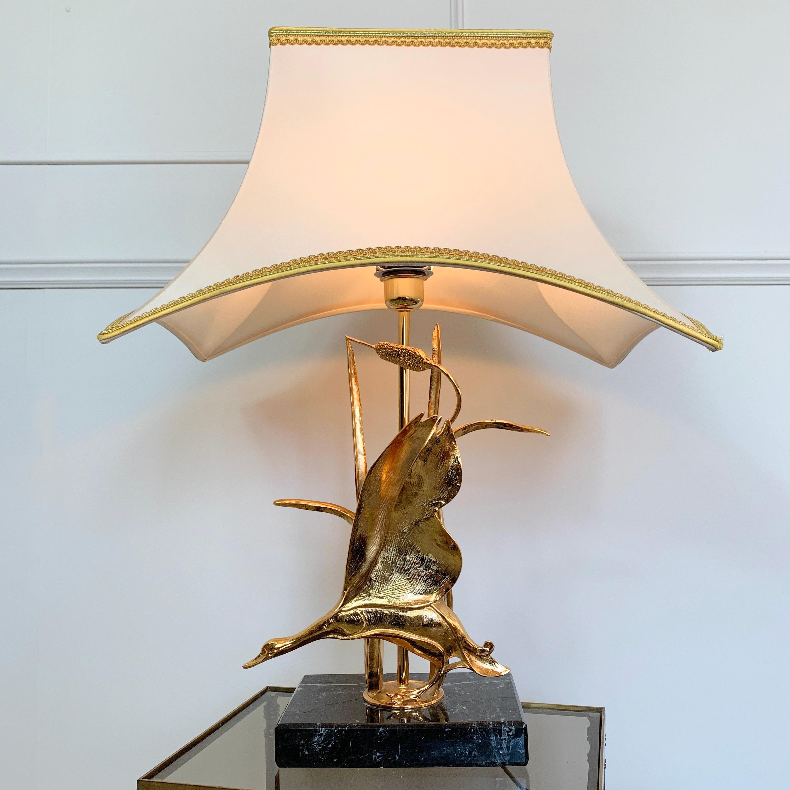 Lanciotto Galeotti Gold Goose Table Lamp, Italy, 1970s 3
