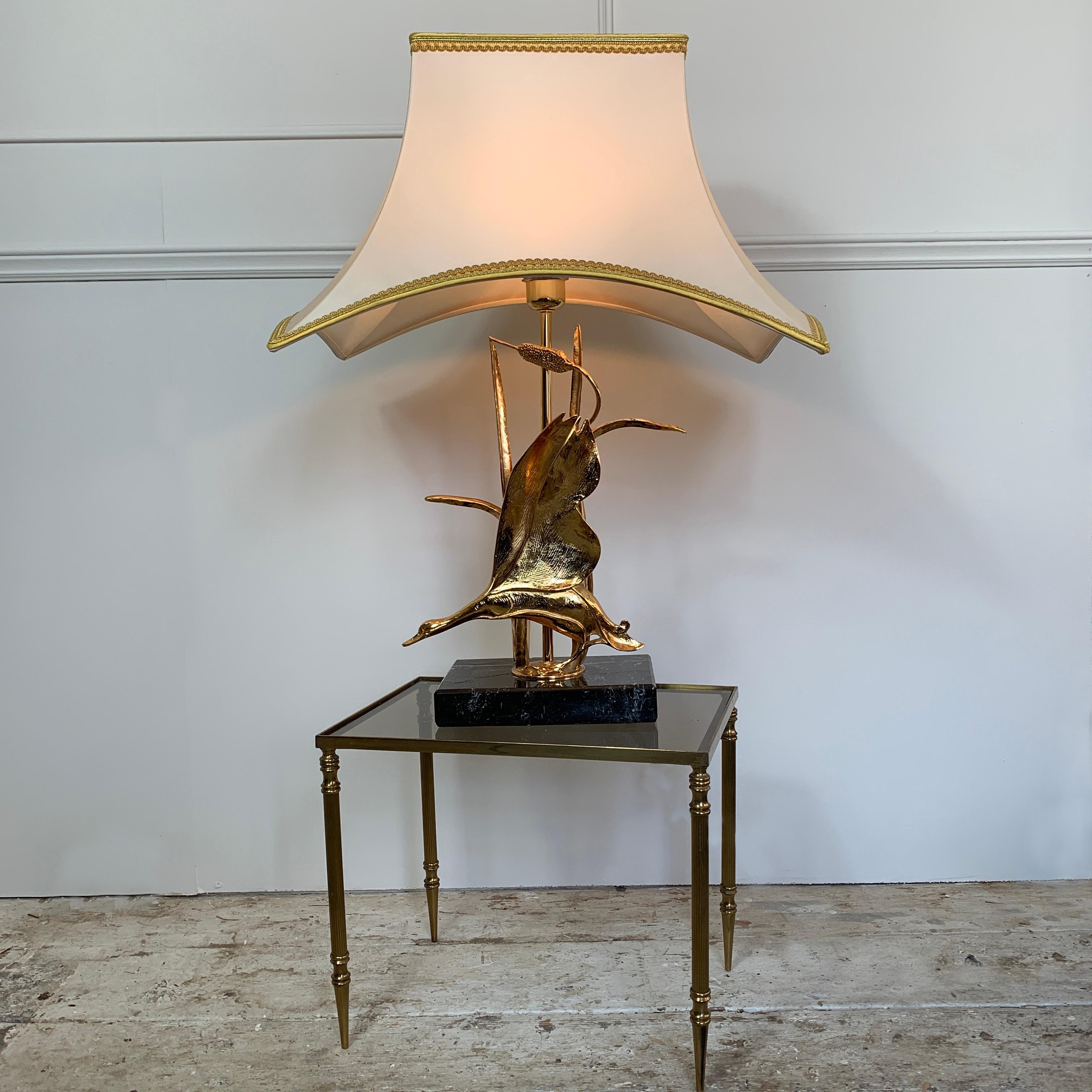 Lanciotto Galeotti Gold Goose Table Lamp, Italy, 1970s 4