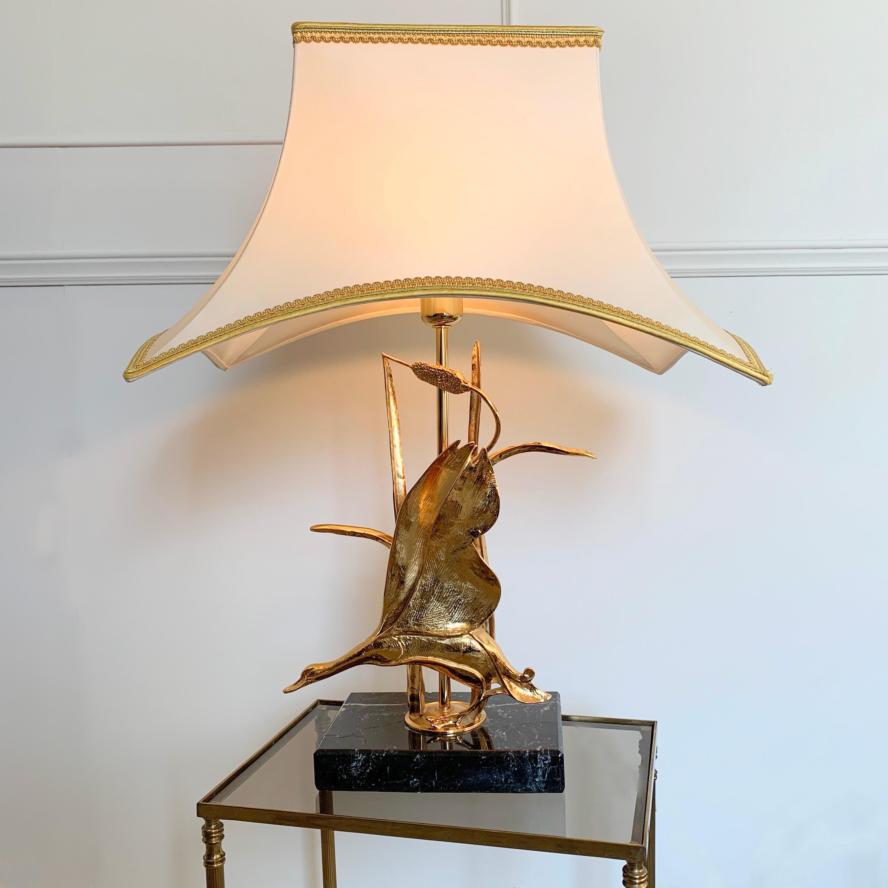 Mid-Century Modern Lanciotto Galeotti Gold Goose Table Lamp, Italy, 1970s