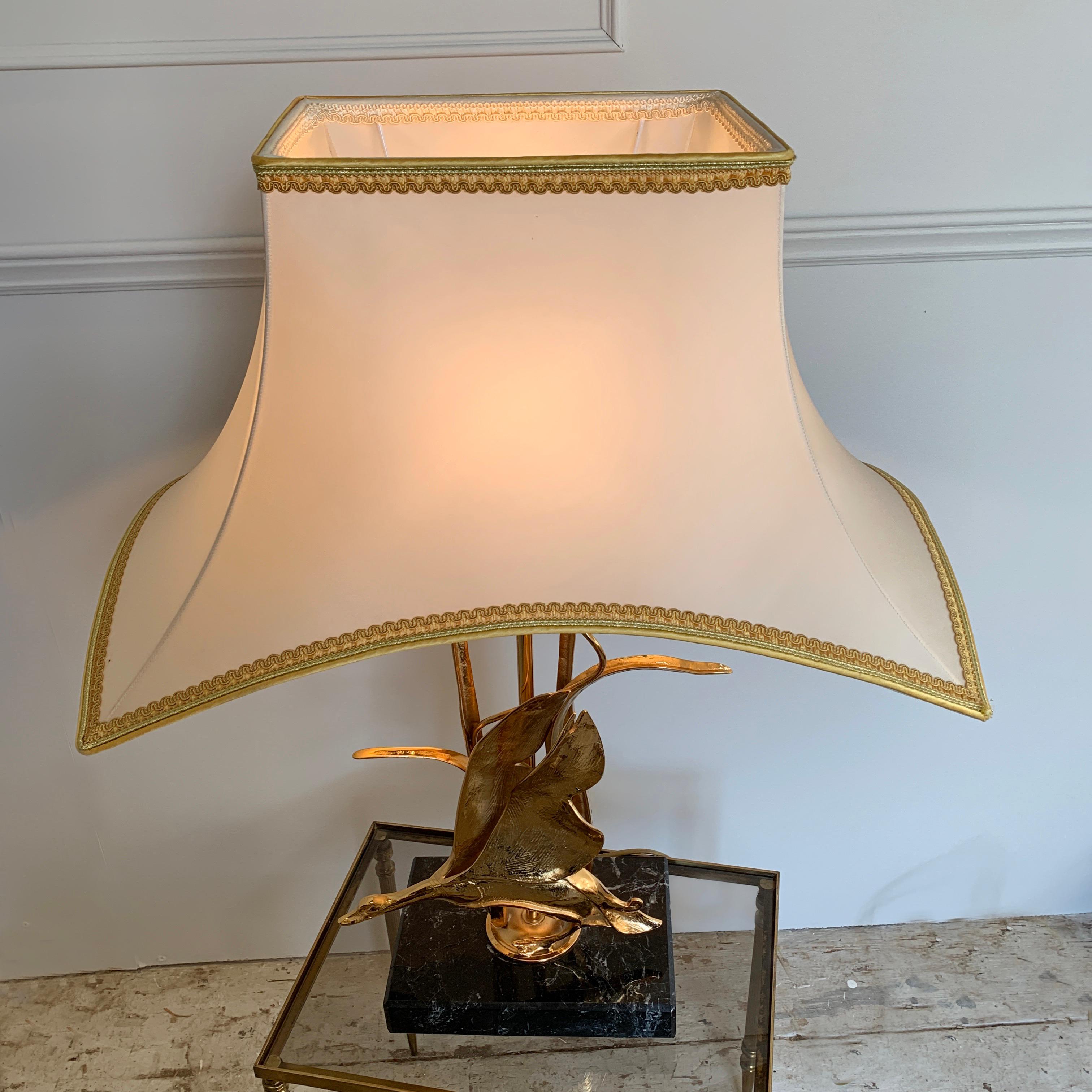 Lanciotto Galeotti Gold Goose Table Lamp, Italy, 1970s For Sale 1