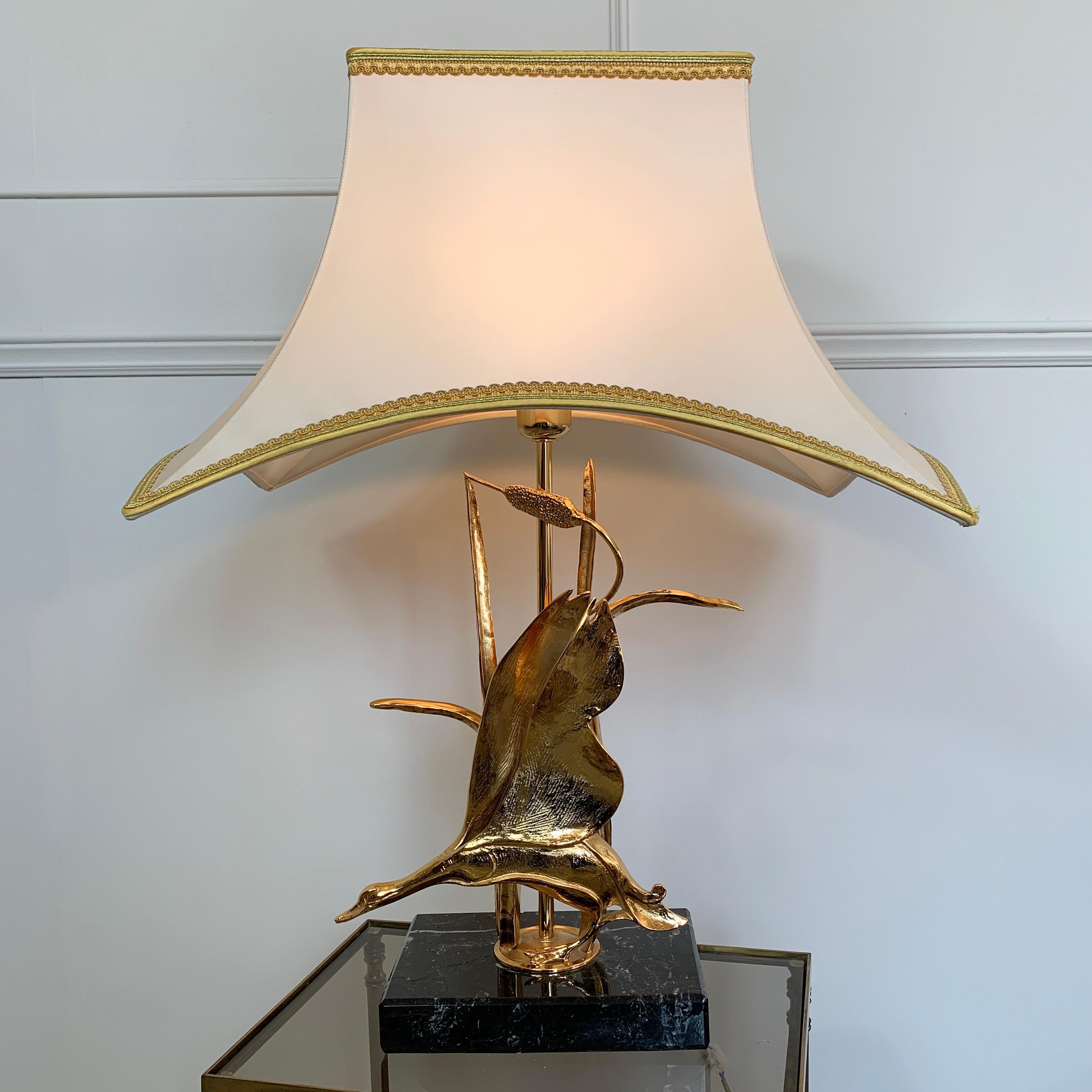 Lanciotto Galeotti Gold Goose Table Lamp, Italy, 1970s 2