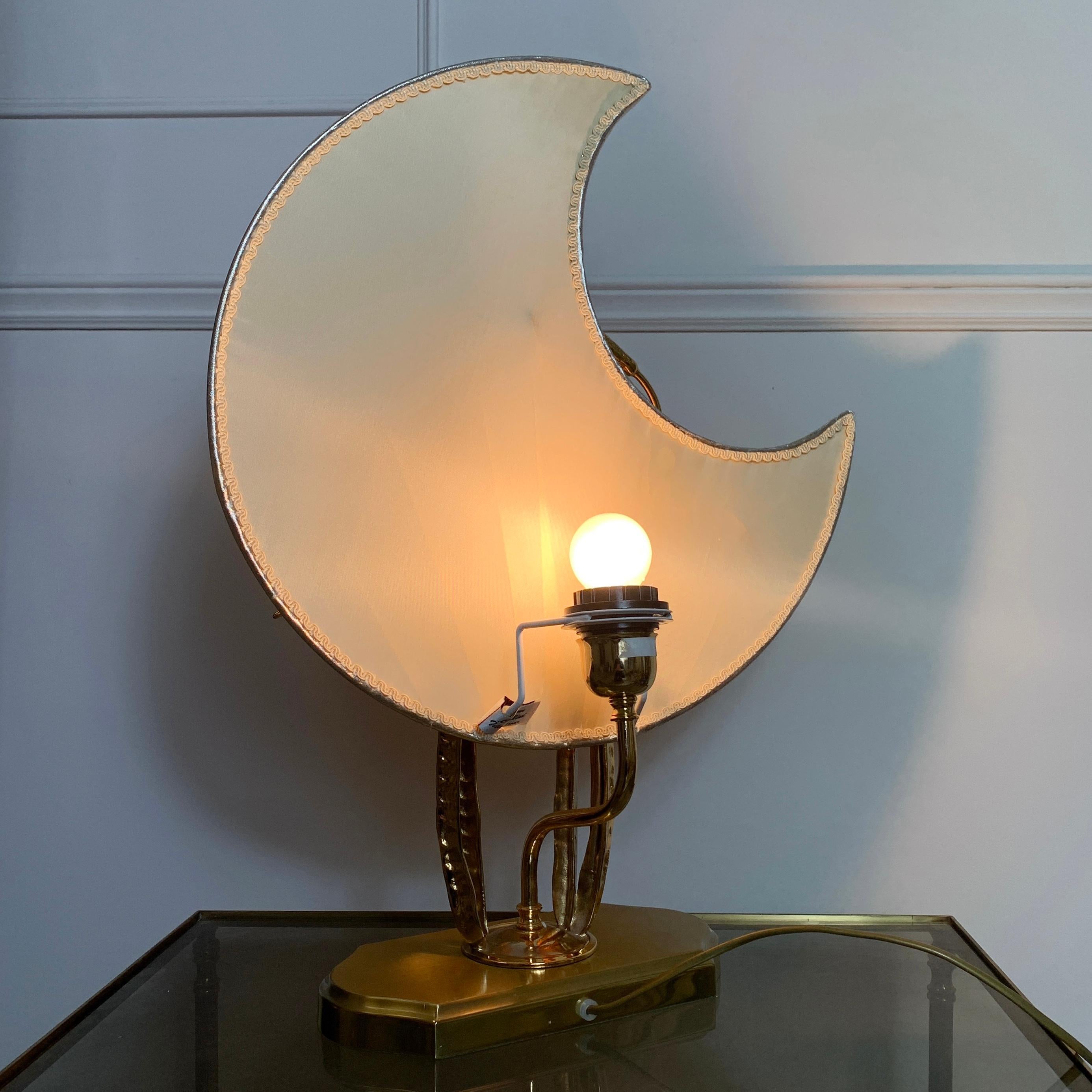 Italian Lanciotto Galeotti, Goose and Moon Table Lamp For Sale