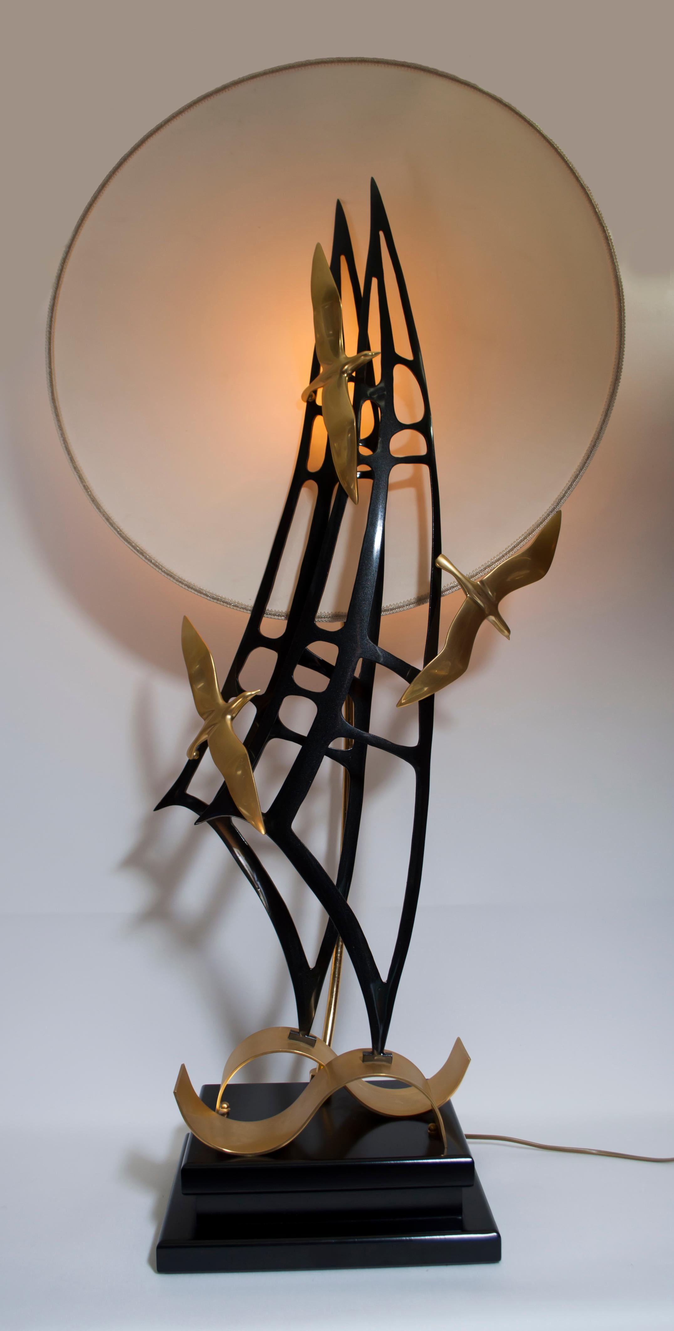 Mid-Century Modern Lanciotto Galeotti Midcentury Gold-Plated Lamp Italian by L'Originale, 1970s