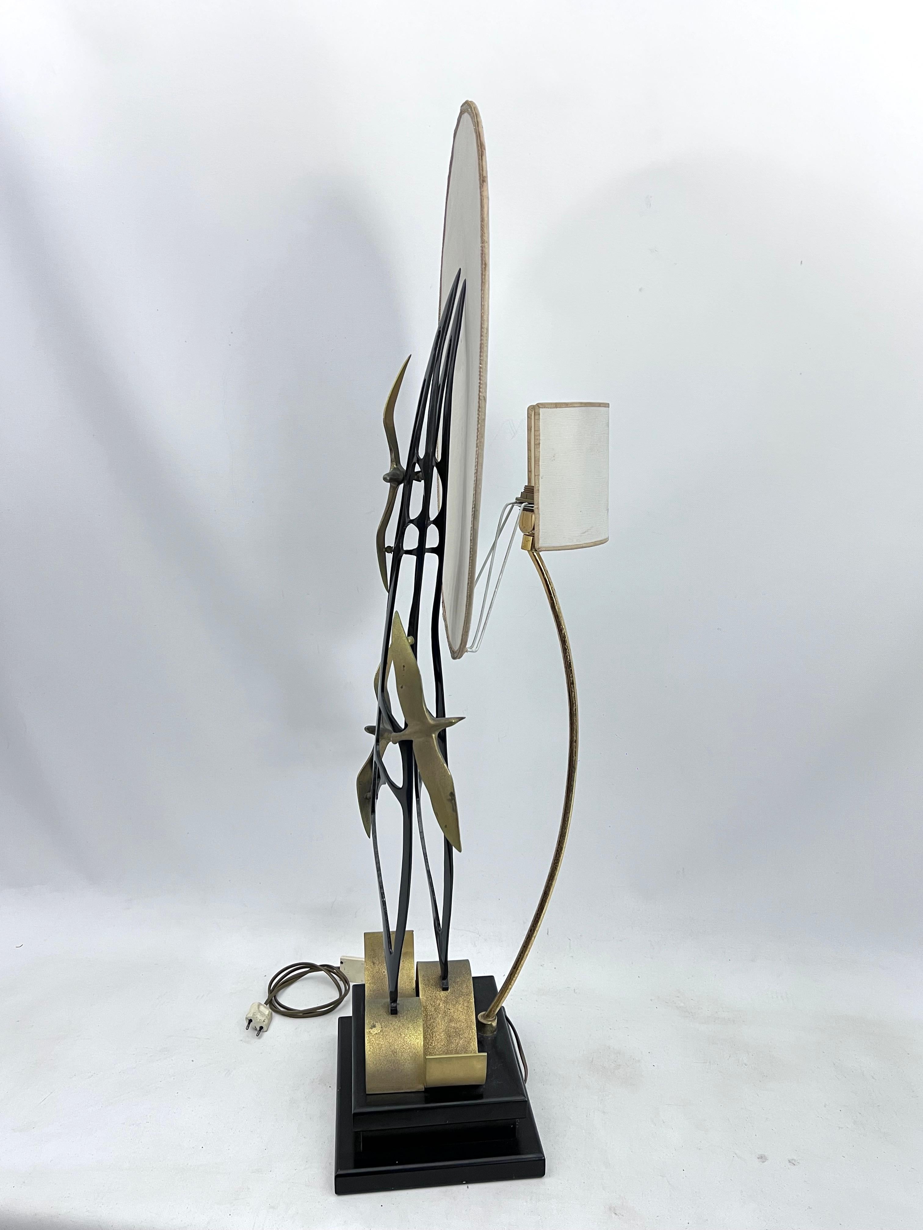 Lanciotto Galeotti, Midcentury Gold-Plated Italian Lamp by L'Originale, 1970s For Sale 4