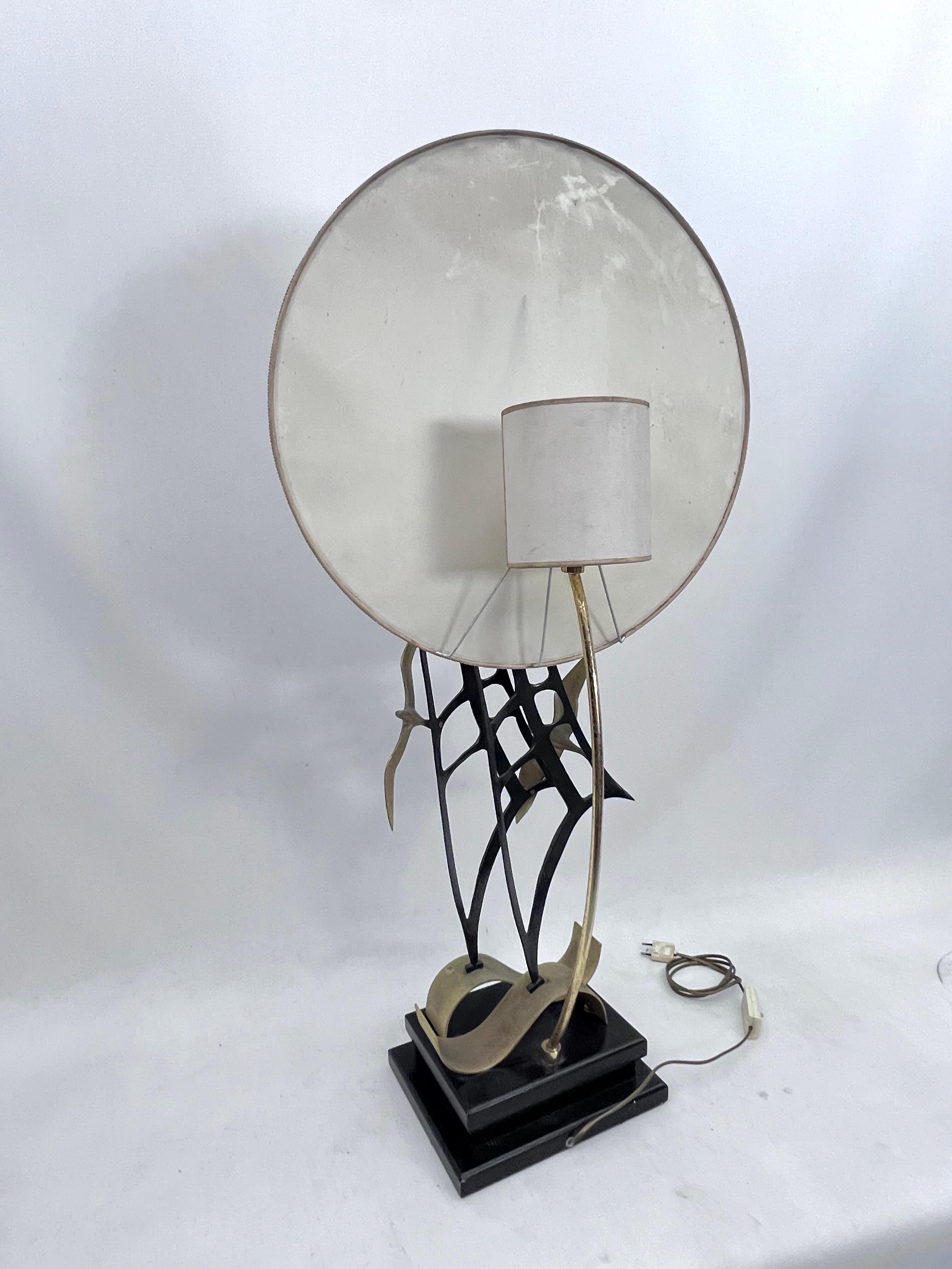 Lanciotto Galeotti, Midcentury Gold-Plated Italian Lamp by L'Originale, 1970s For Sale 5