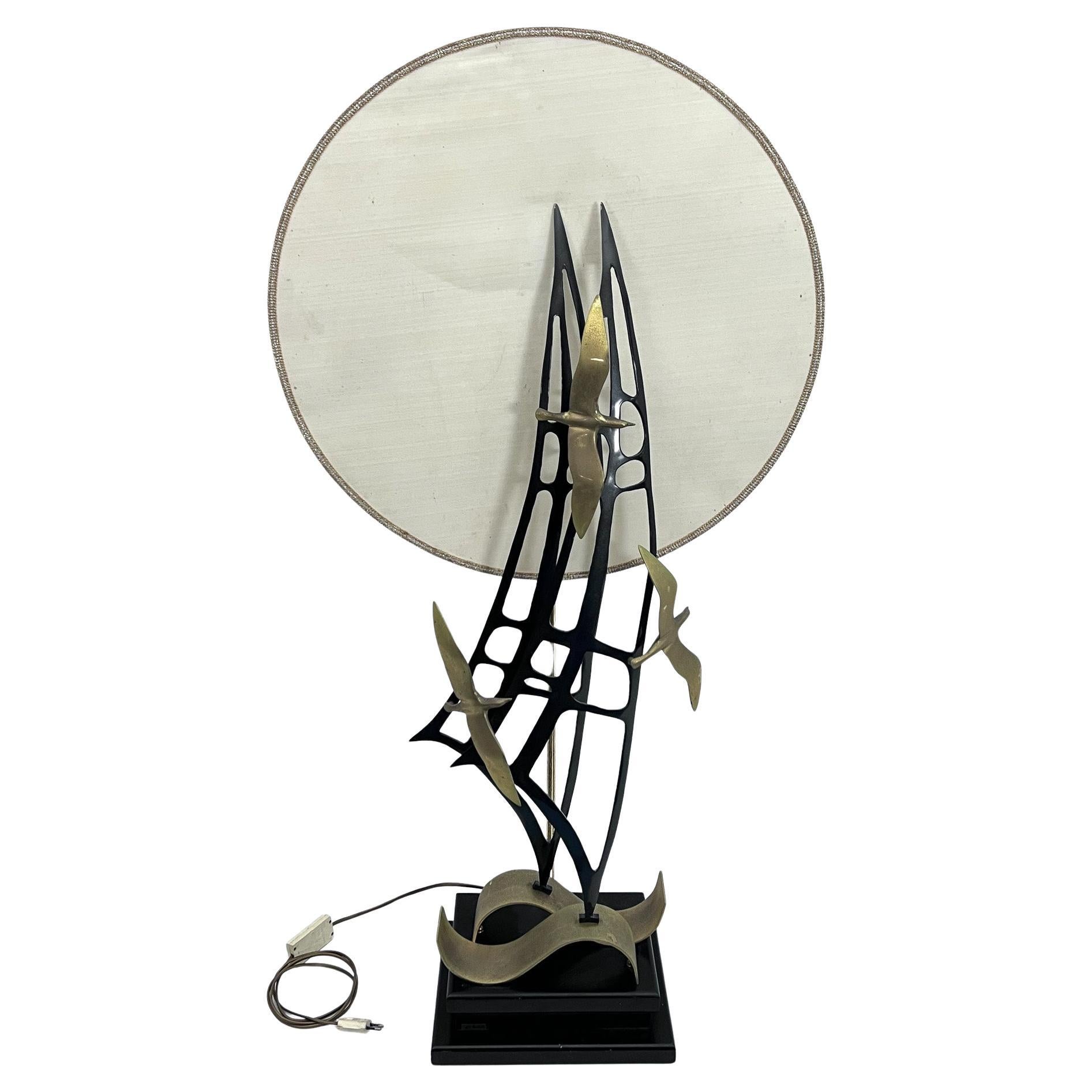 Lanciotto Galeotti, Midcentury Gold-Plated Italian Lamp by L'Originale, 1970s