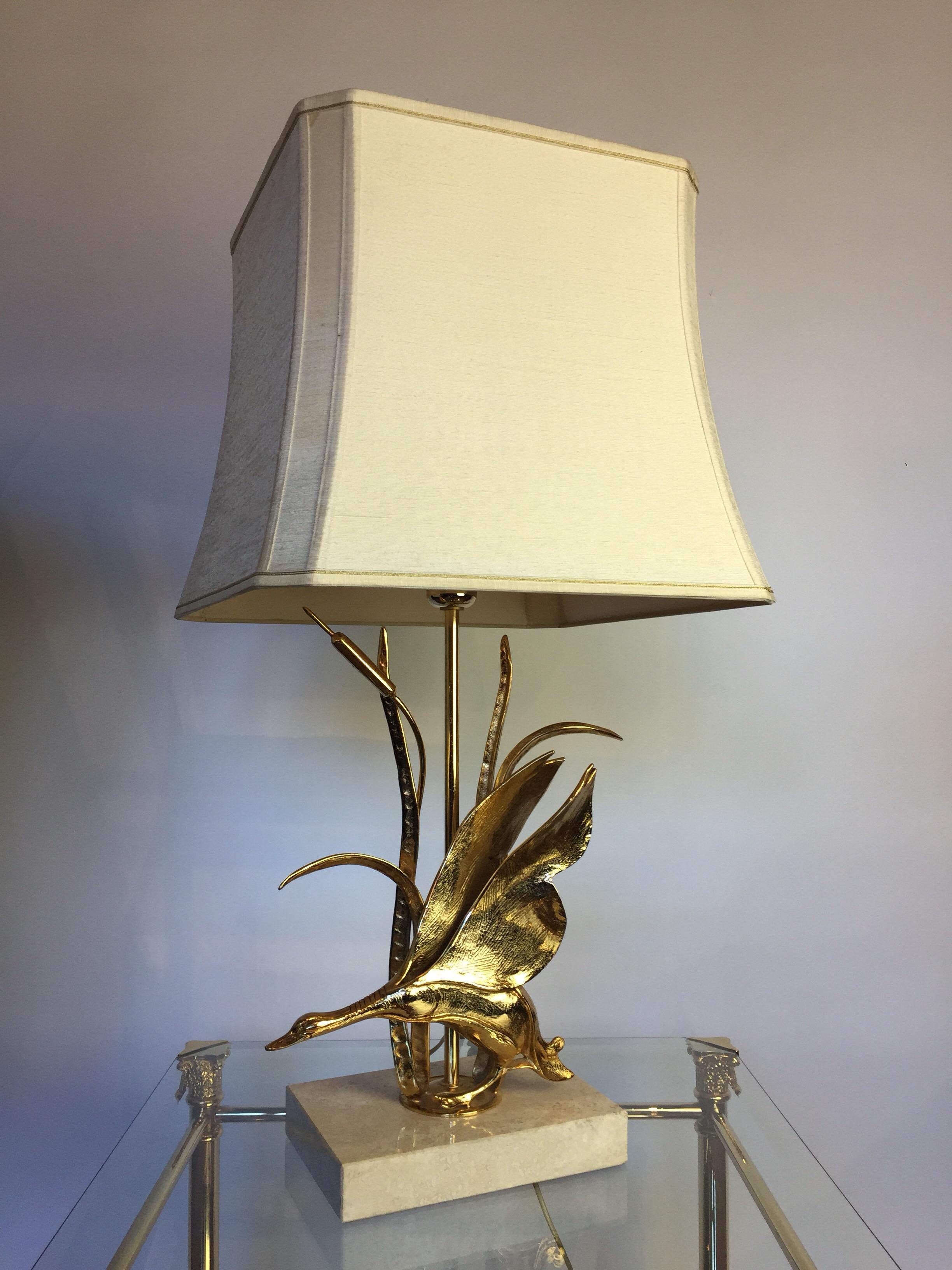 brass bird lamp