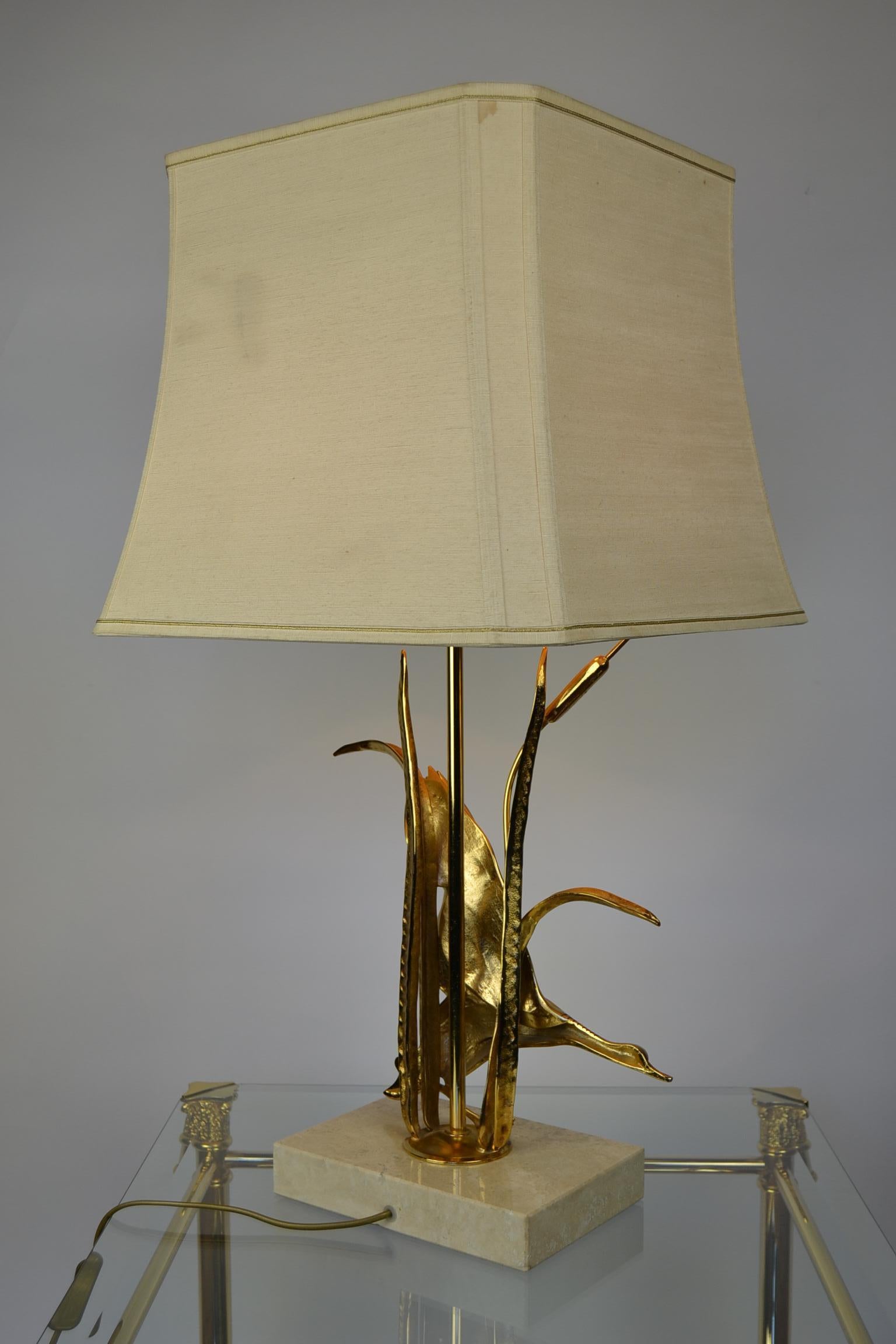 Hollywood Regency Brass Bird Table Lamp by Lanciotto Galeotti for L' Originale, Italy, 1970s