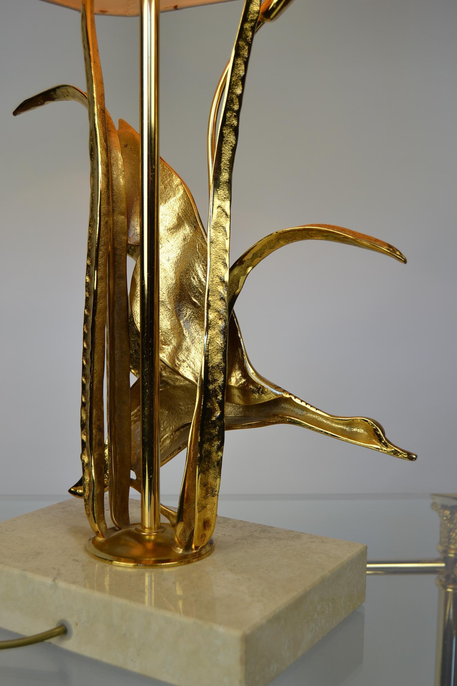 XX secolo Lampada da tavolo Bird in ottone di Lanciotto Galeotti per L' Originale, Italia, anni '70 in vendita