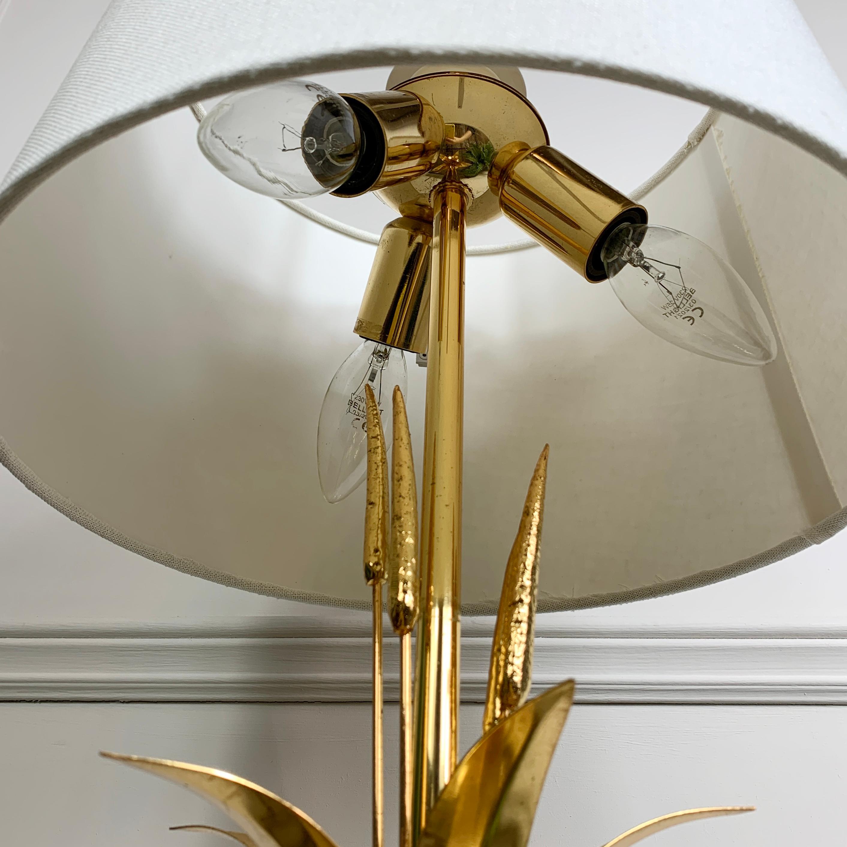 Lanciotto Galeotti Gold Table Lamp Italy 1970's for l'originale In Good Condition For Sale In Hastings, GB