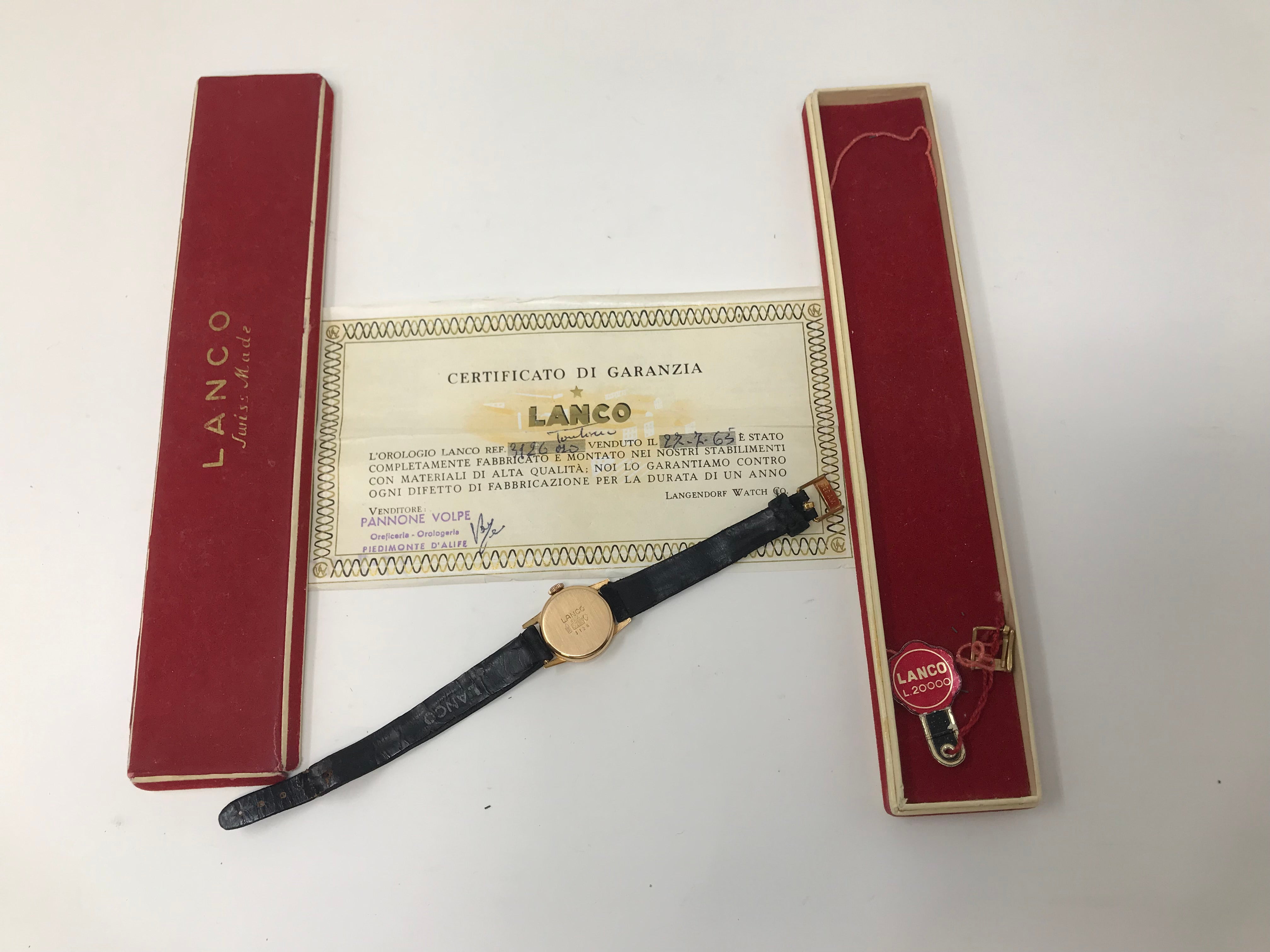 Lanco 18k Gold Damenuhr Handaufzug im Angebot 7