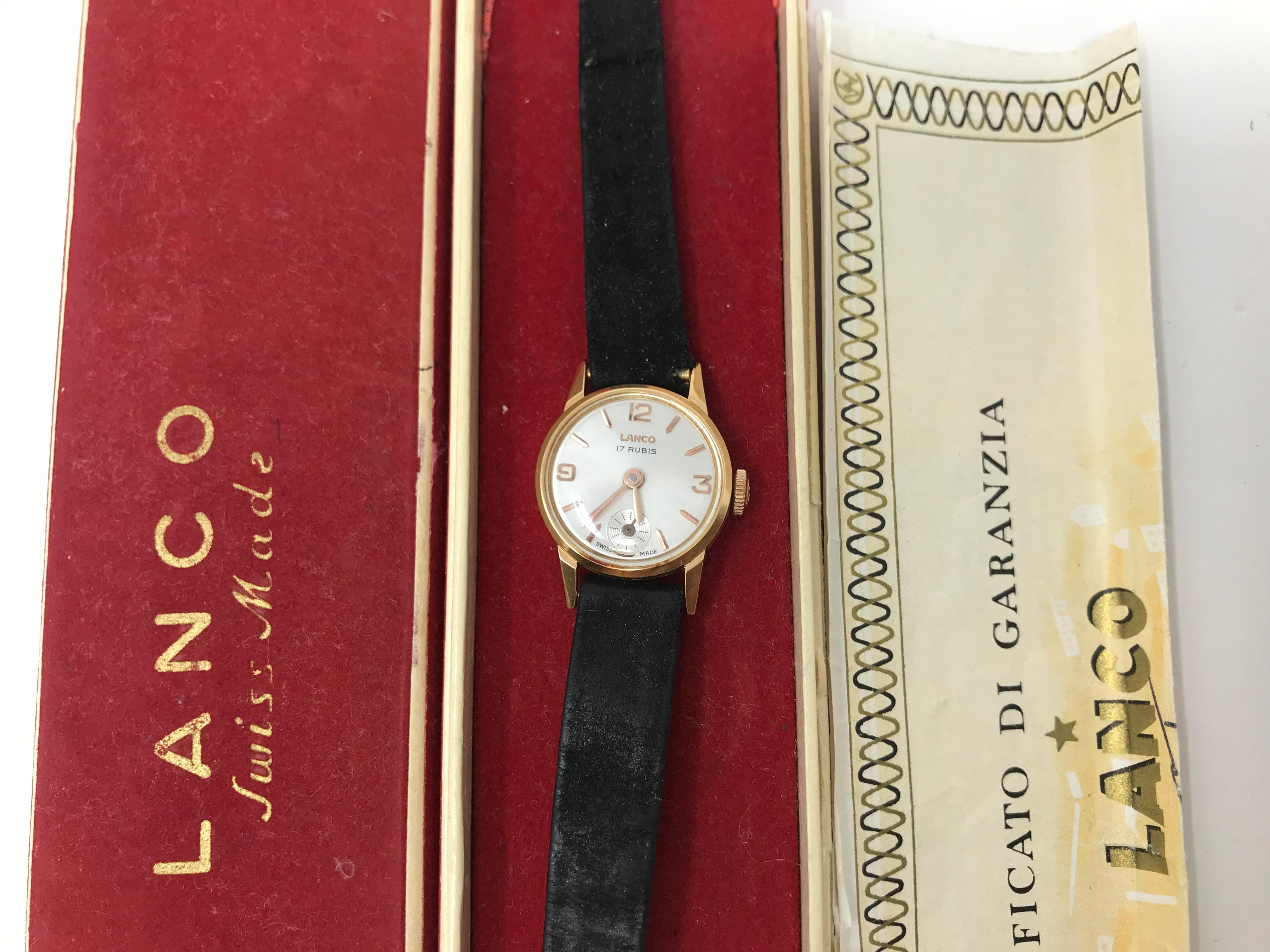 Lanco 18k Gold Damenuhr Handaufzug im Angebot 1