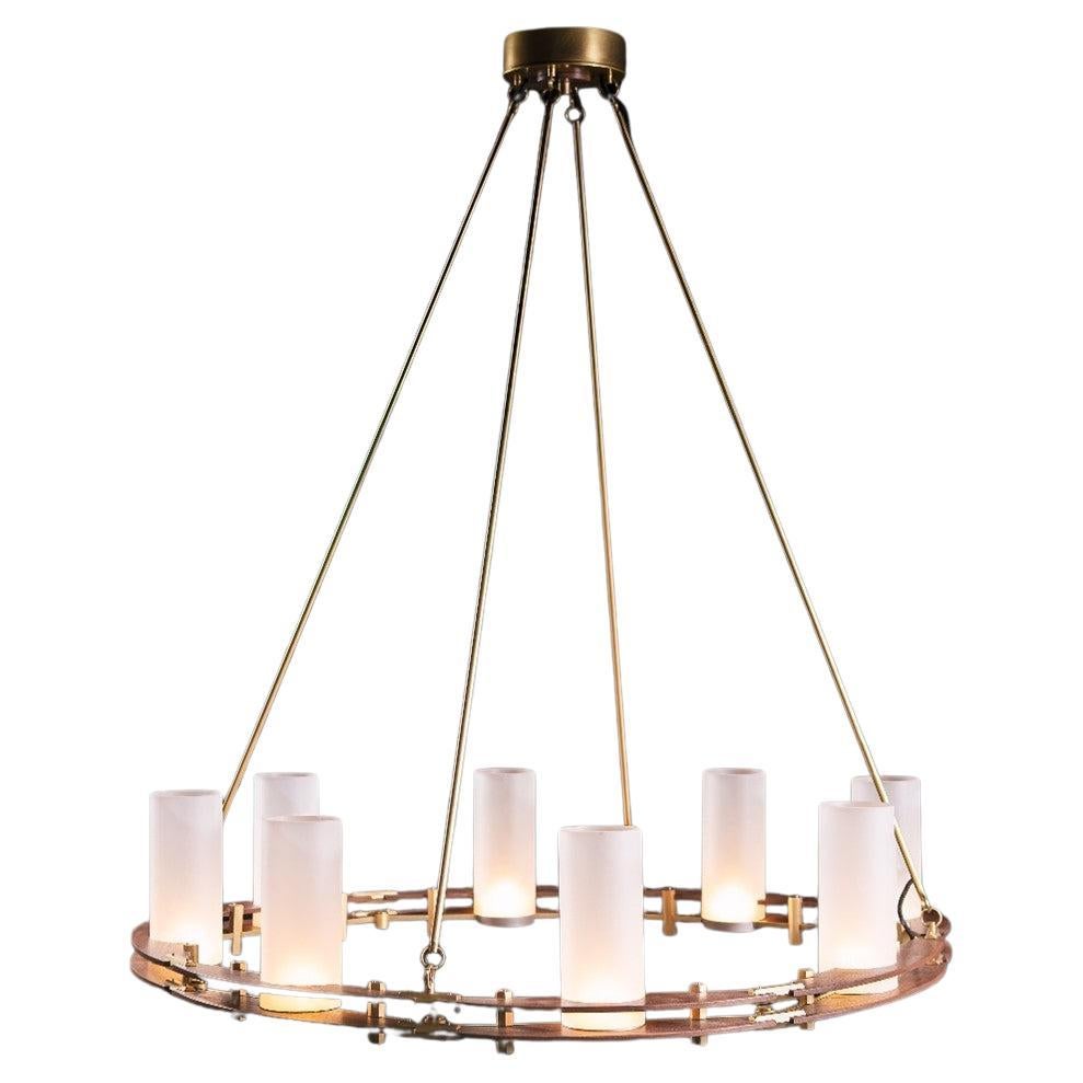 Landbridge Lighting bench-made WRL Wolsey Ring Light chandelier For Sale