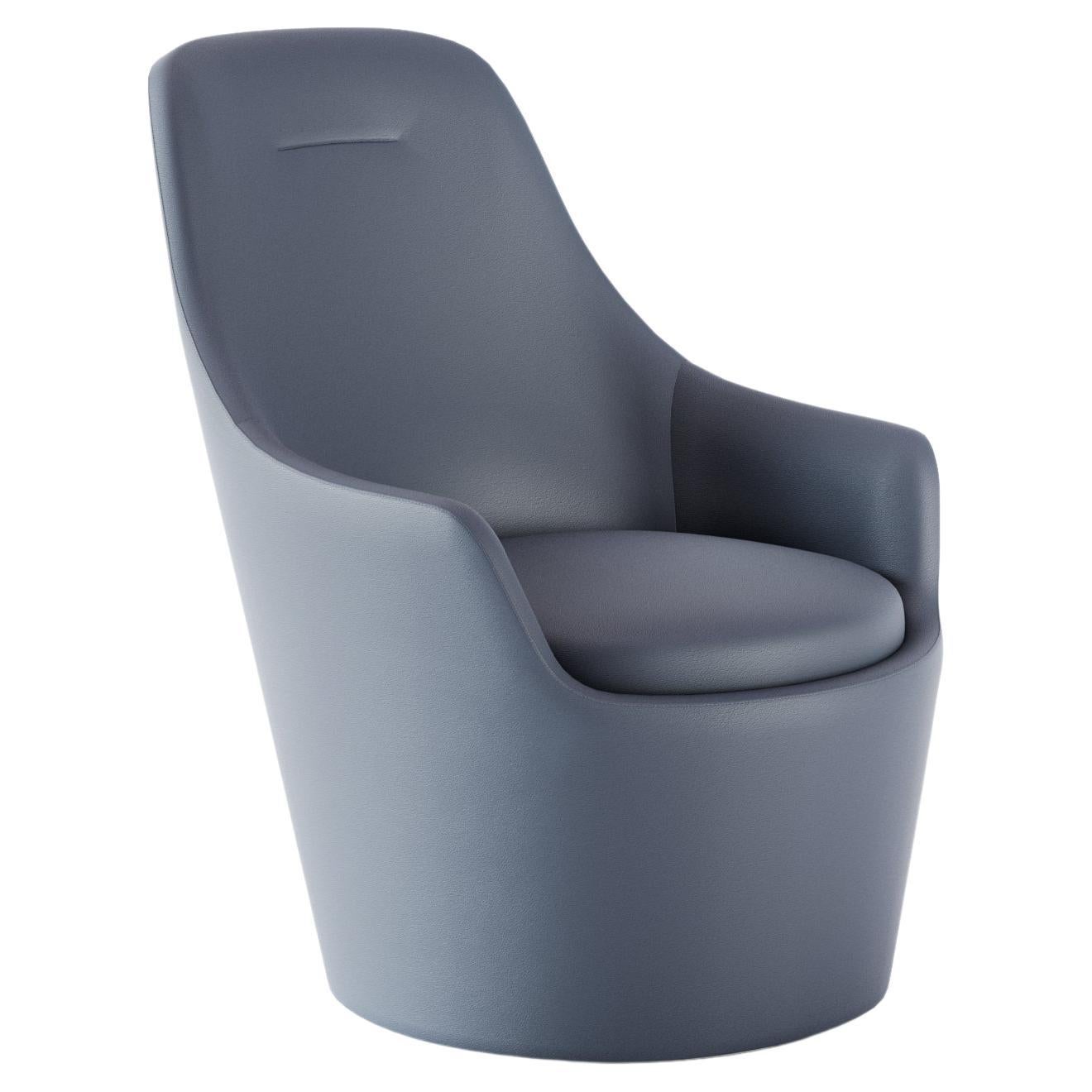 Lande Leather Swivel Armchair For Sale